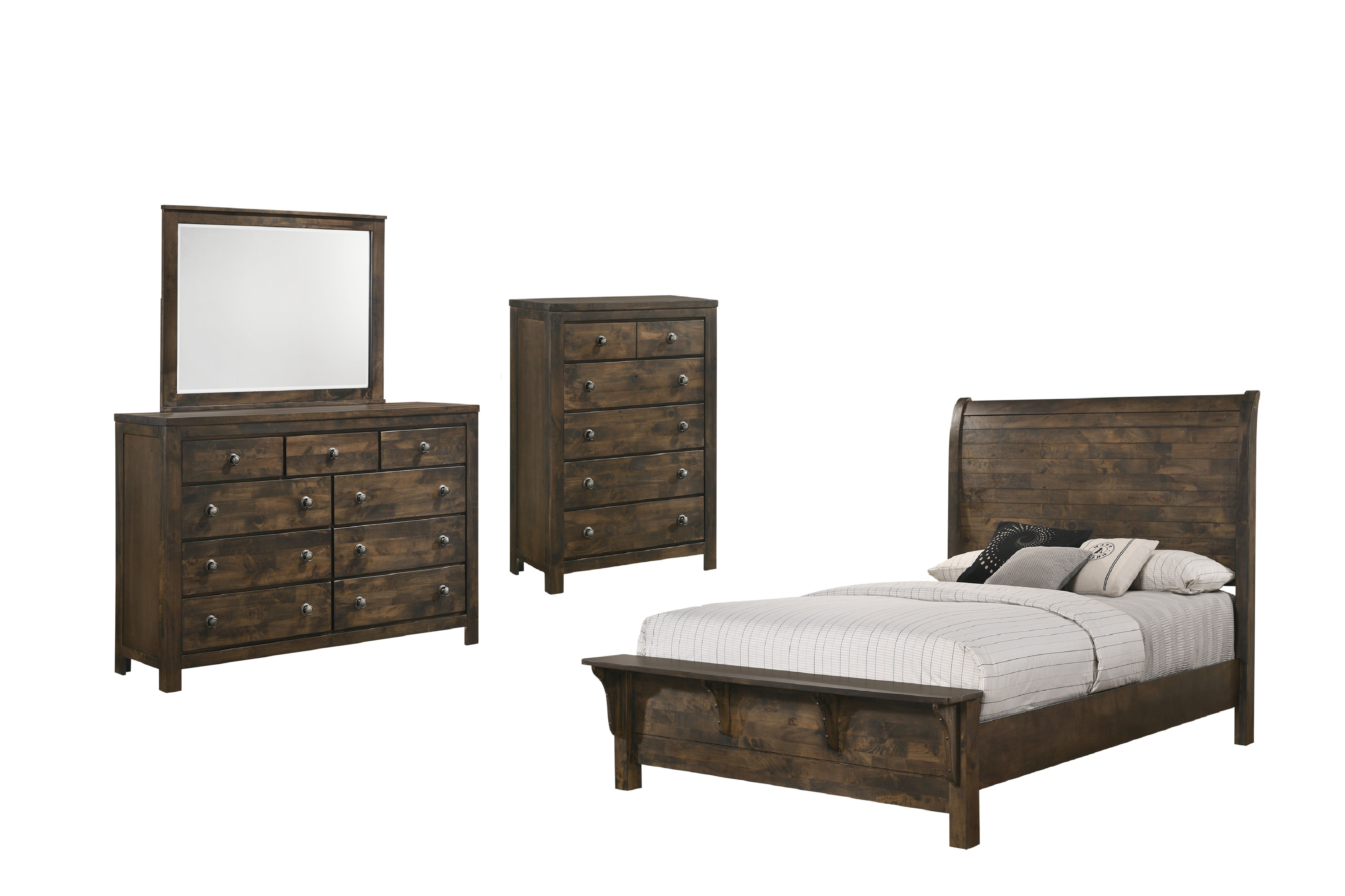 Eastern King · 4 Pc · Bed & Dresser & Mirror & Chest