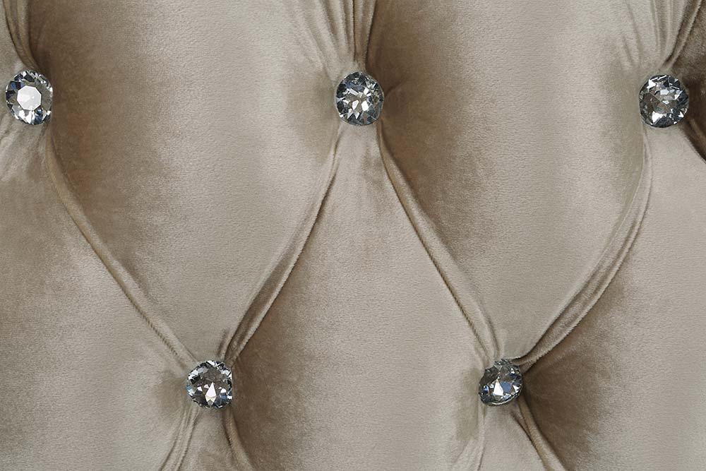 Sorina - Chair With 2 Pillows - Velvet, Fabric & Antique Gold, beige, view 4