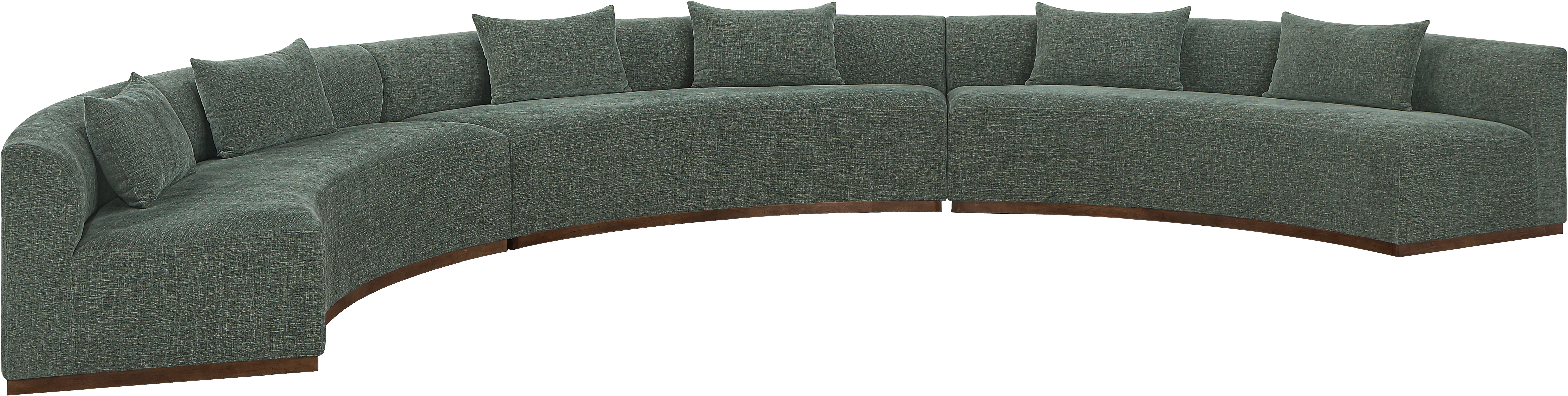 Avanti - 221.25" Chenille Fabric Upholstered 3 Piece Modular Sectional - Olive