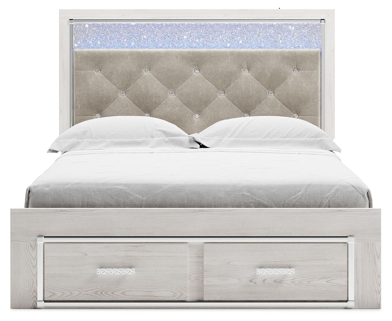 Altyra - Queen Panel Bed With Footboard Storage - White