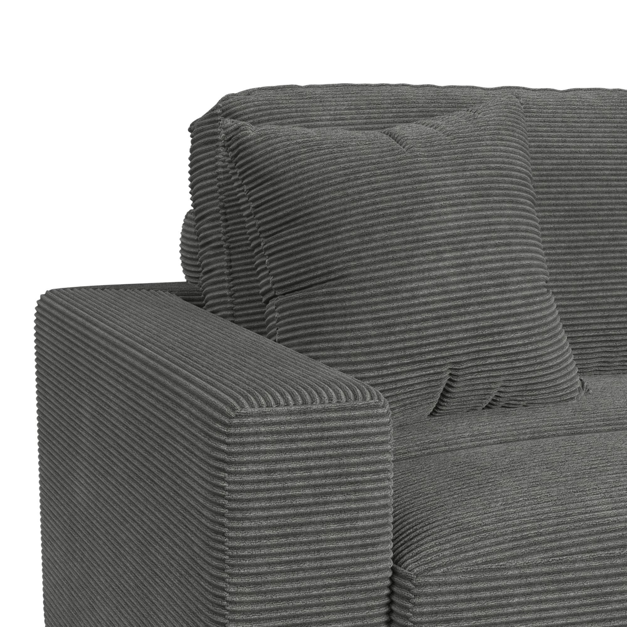 Arizona - Modular 4 Piece Sectional Set With RHF Chaise - Steno Charcoal