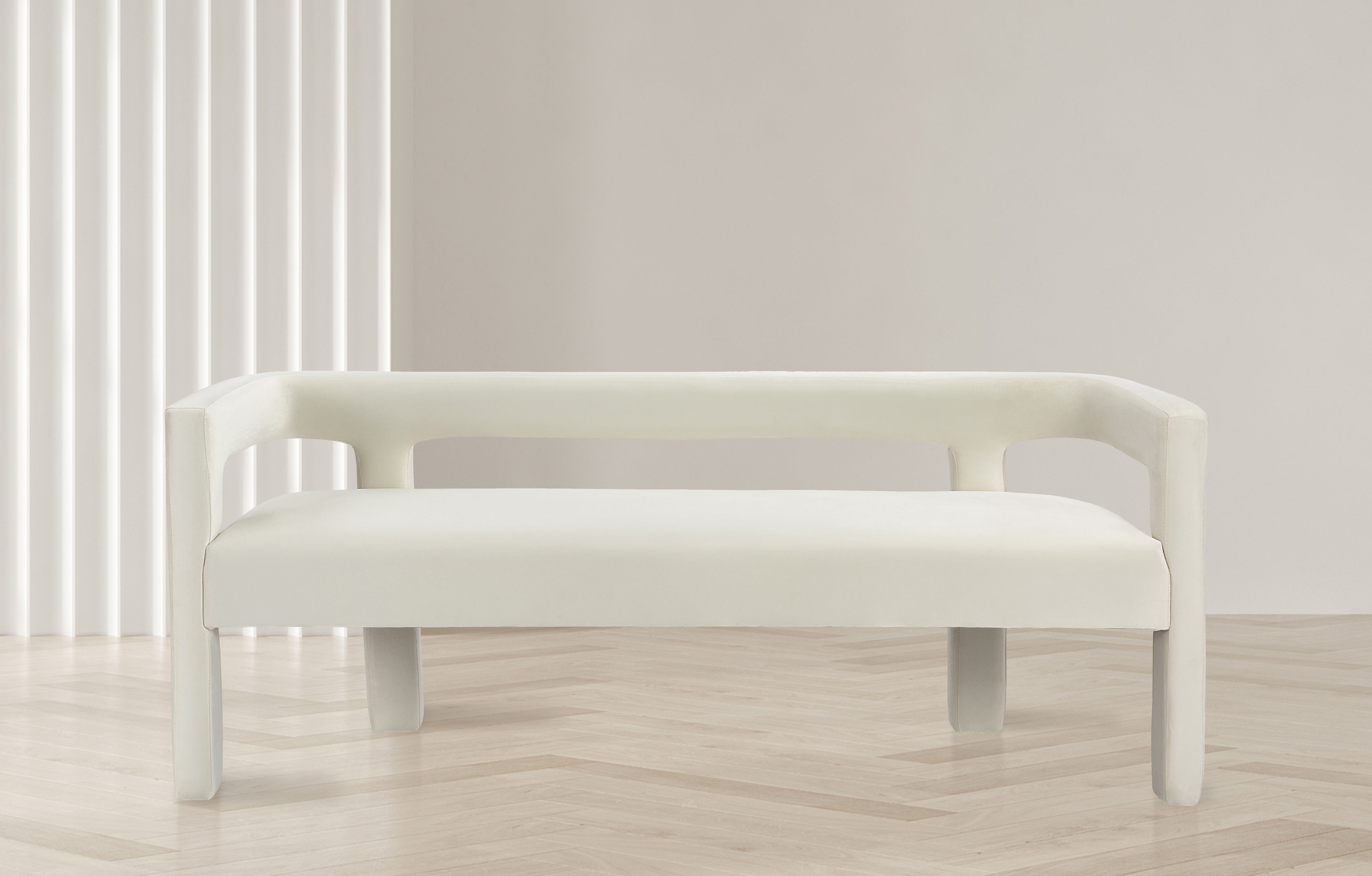 Athena - Velvet Bench - Cream