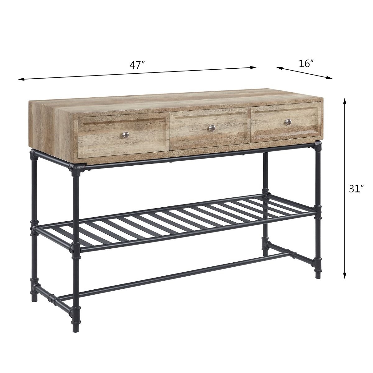 Brantley II - Sofa Table - Oak & Sandy Black, light brown, view 4