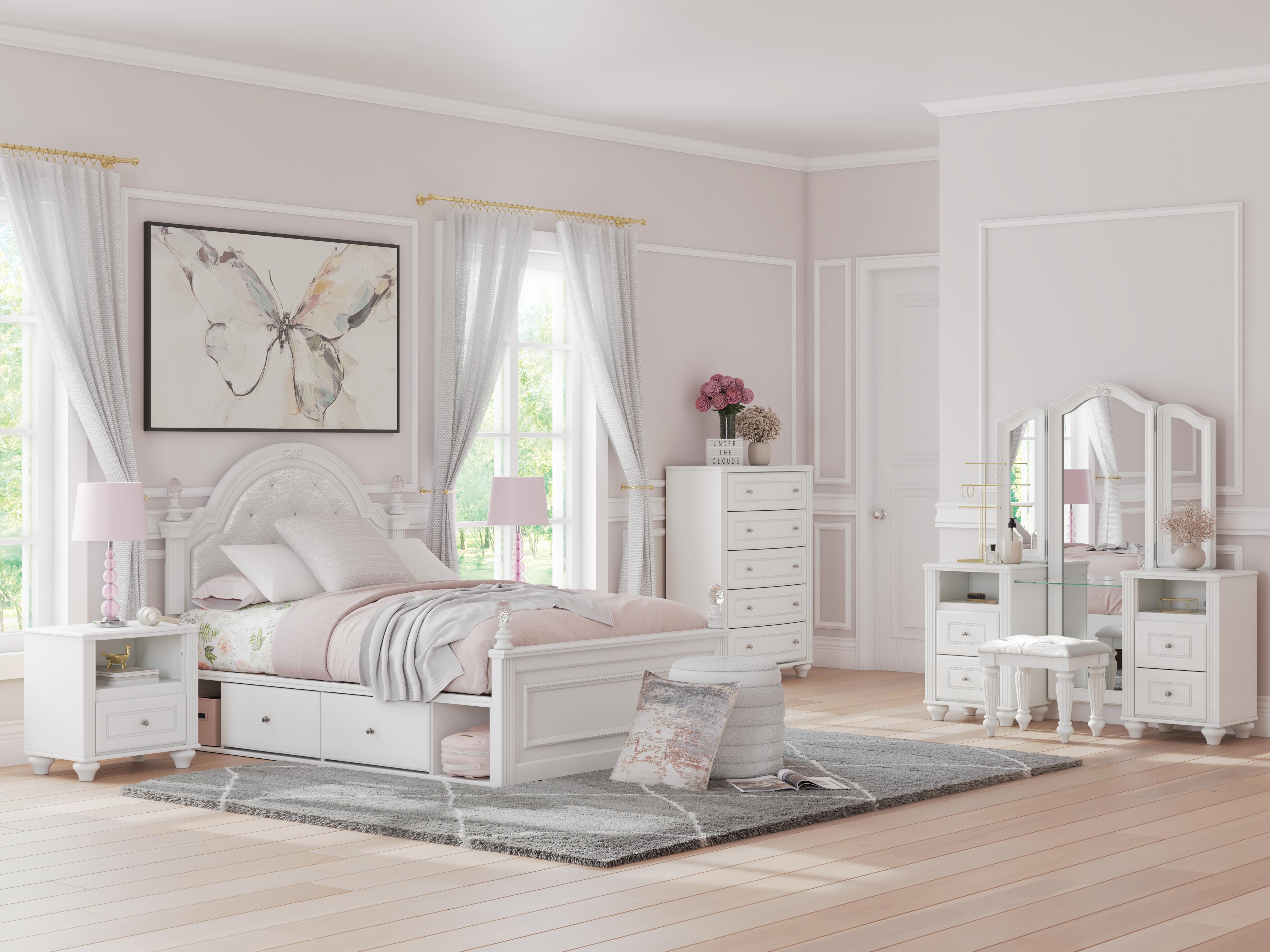 Ashley Furniture Kozlani - Vanity With Mirror - White - Image 2