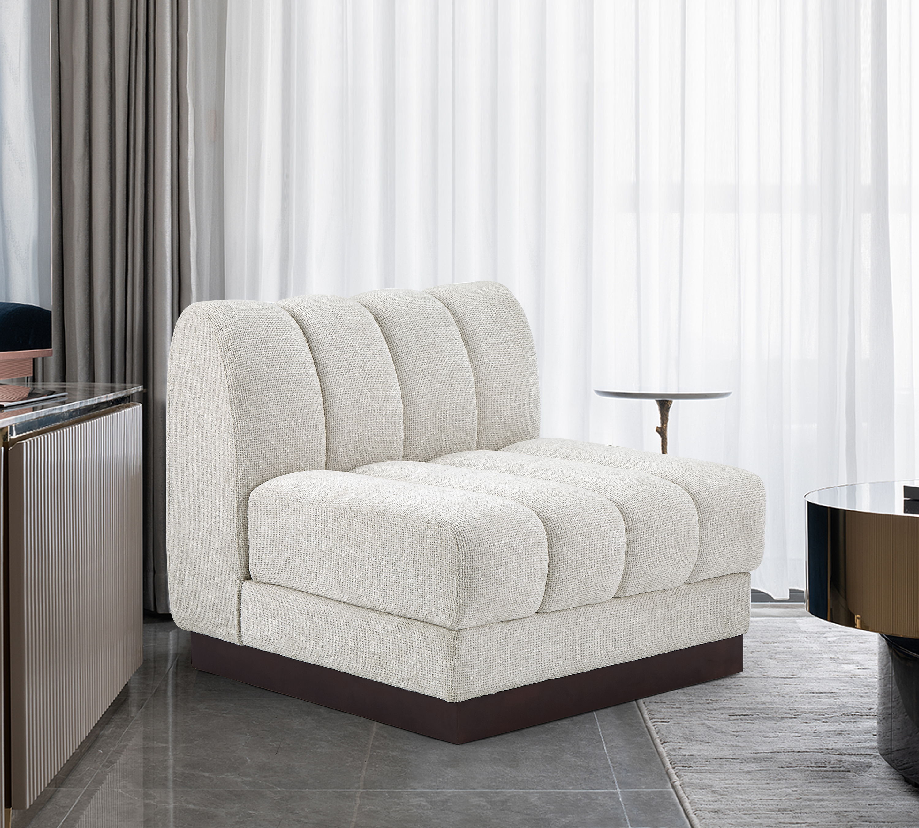 Quinn - Armless Chair - Cream