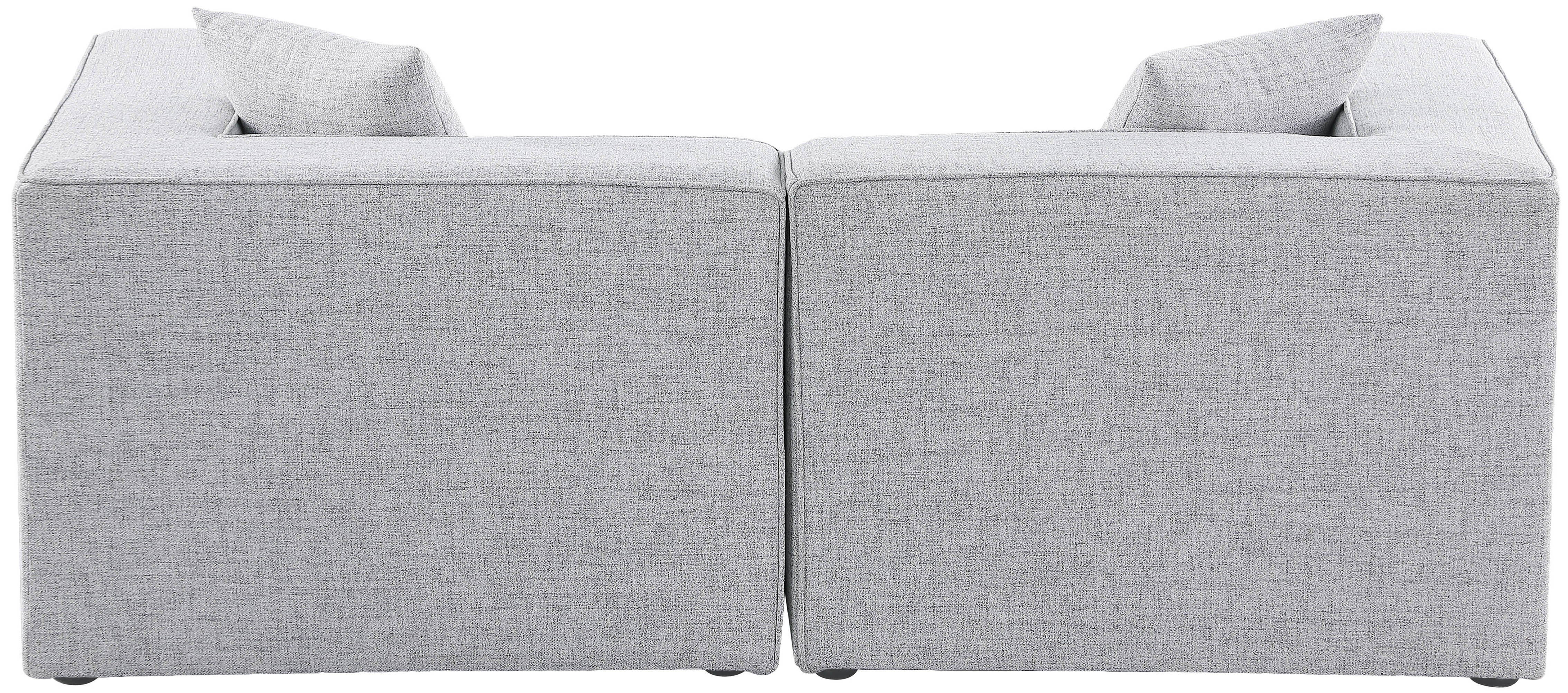 Cube - Linen Modular 2 Piece Sofa - Gray