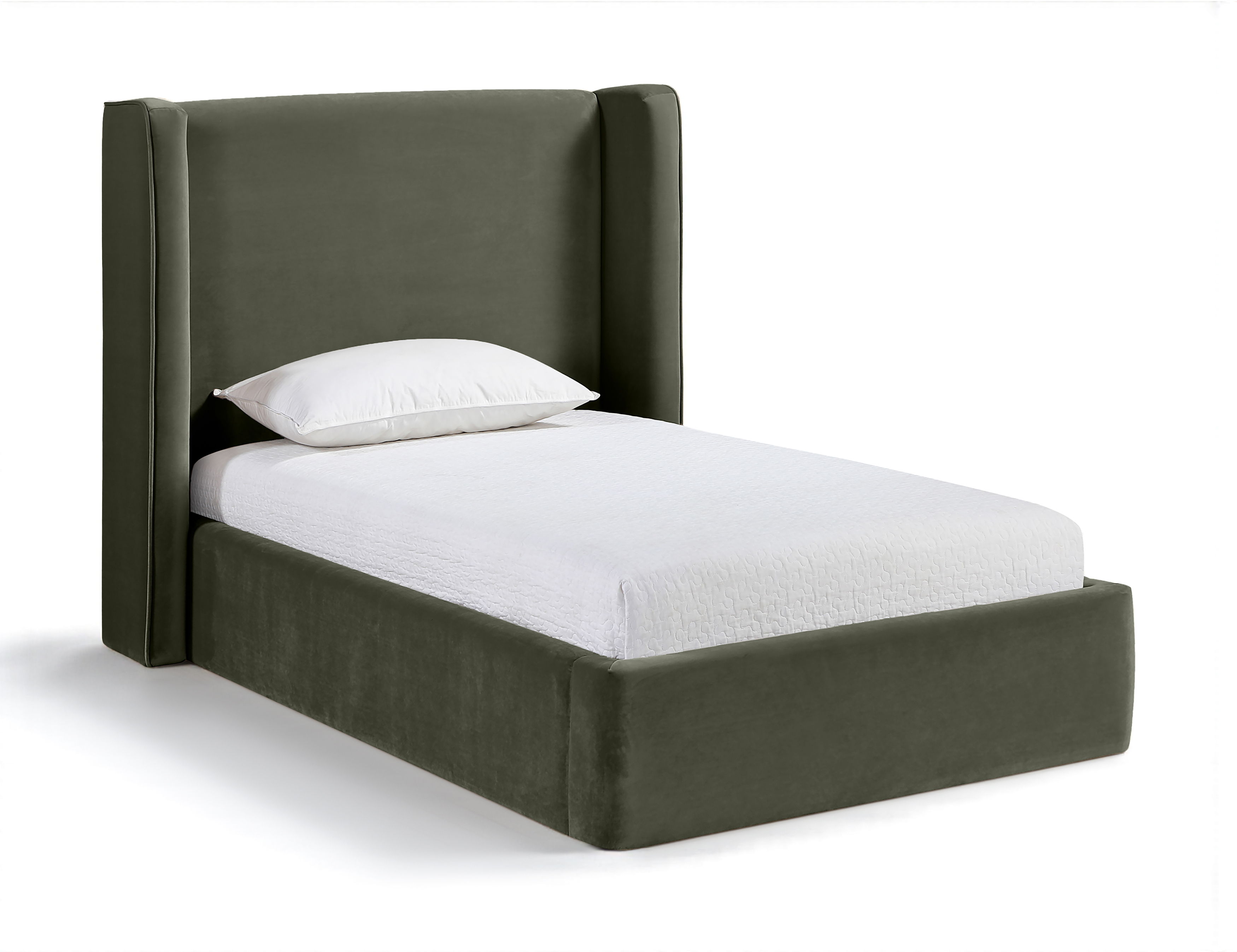 Kendall - Velvet Upholstered Twin Bed - Green