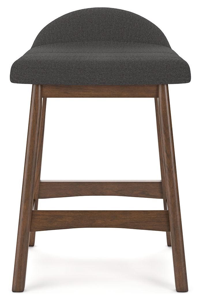 Lyncott - Upholstered Barstool (Set of 2) - Charcoal / Brown
