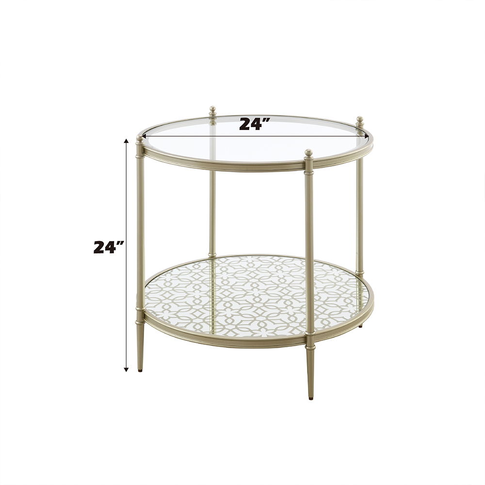 Zaba - End Table - Glass Top & Champagne, silver, view 4