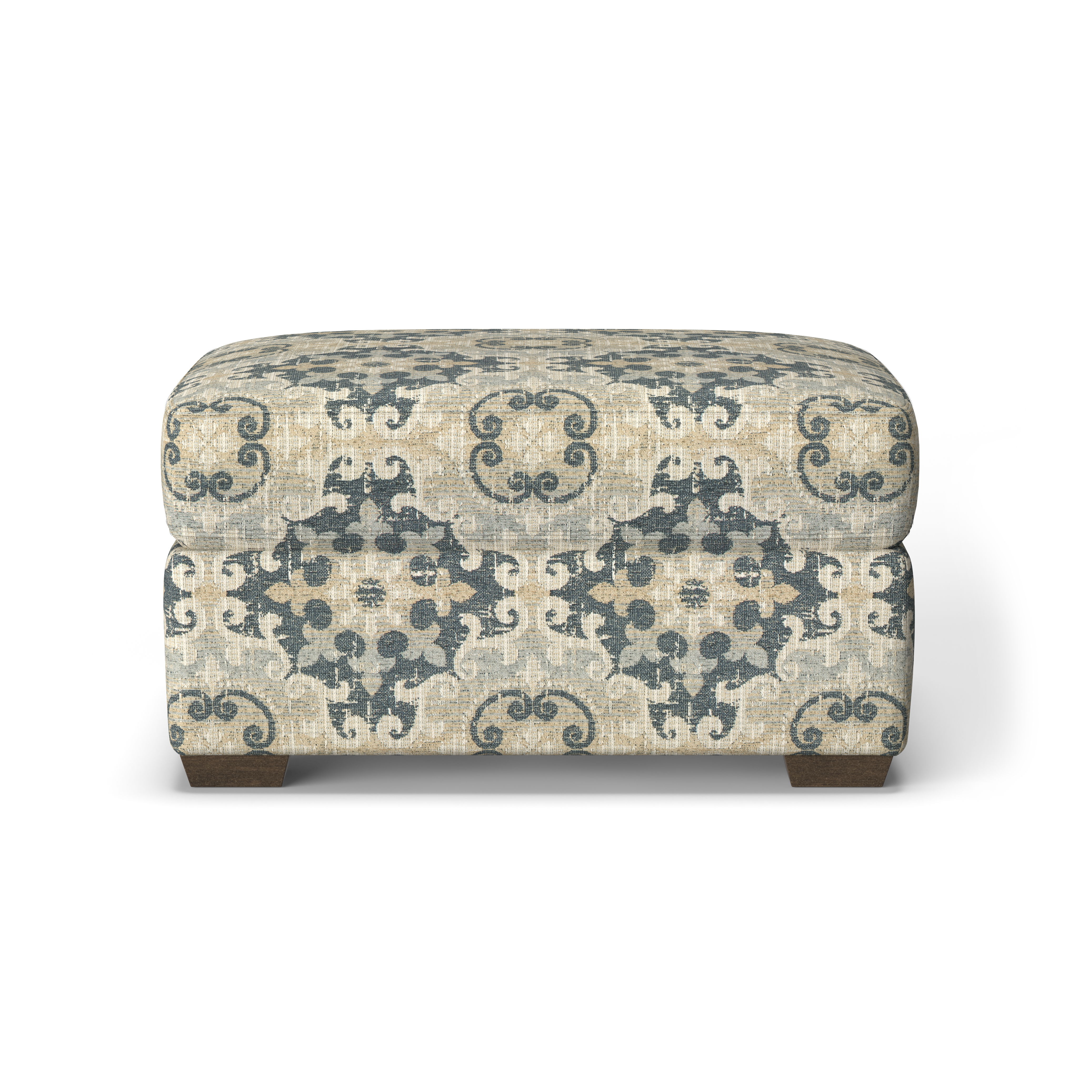 Randall - Fabric Ottoman, white, view 8