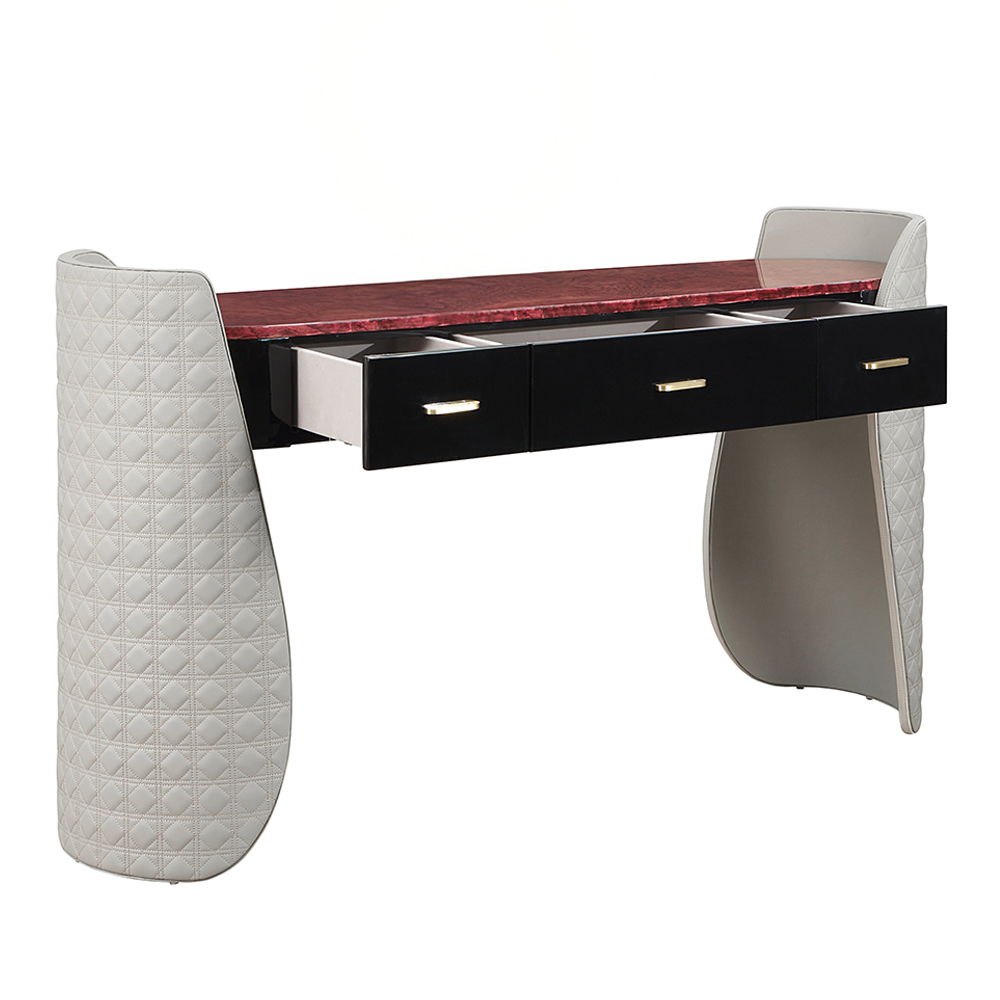 Jamonica - Vanity Desk - Gray & Dark Brown, gray, view 4