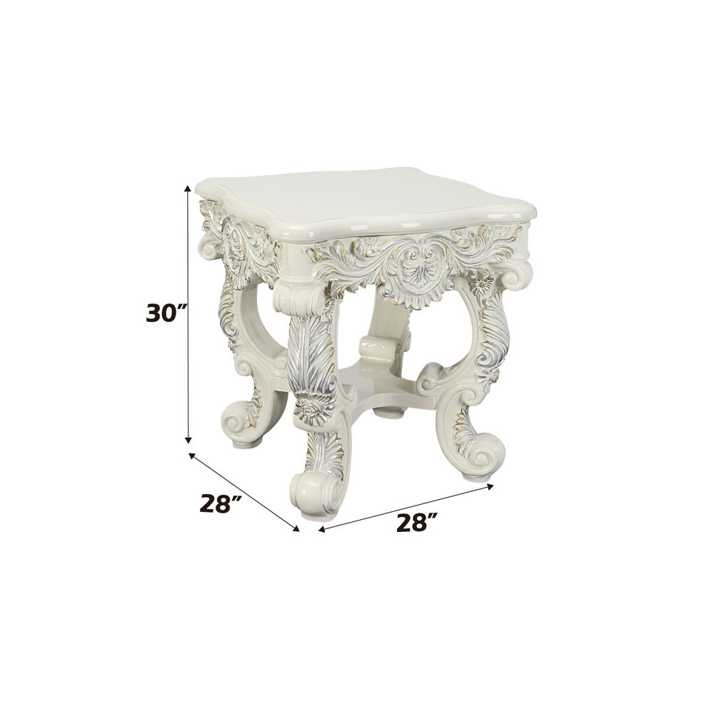 Adara - End Table - Antique White, beige, view 4