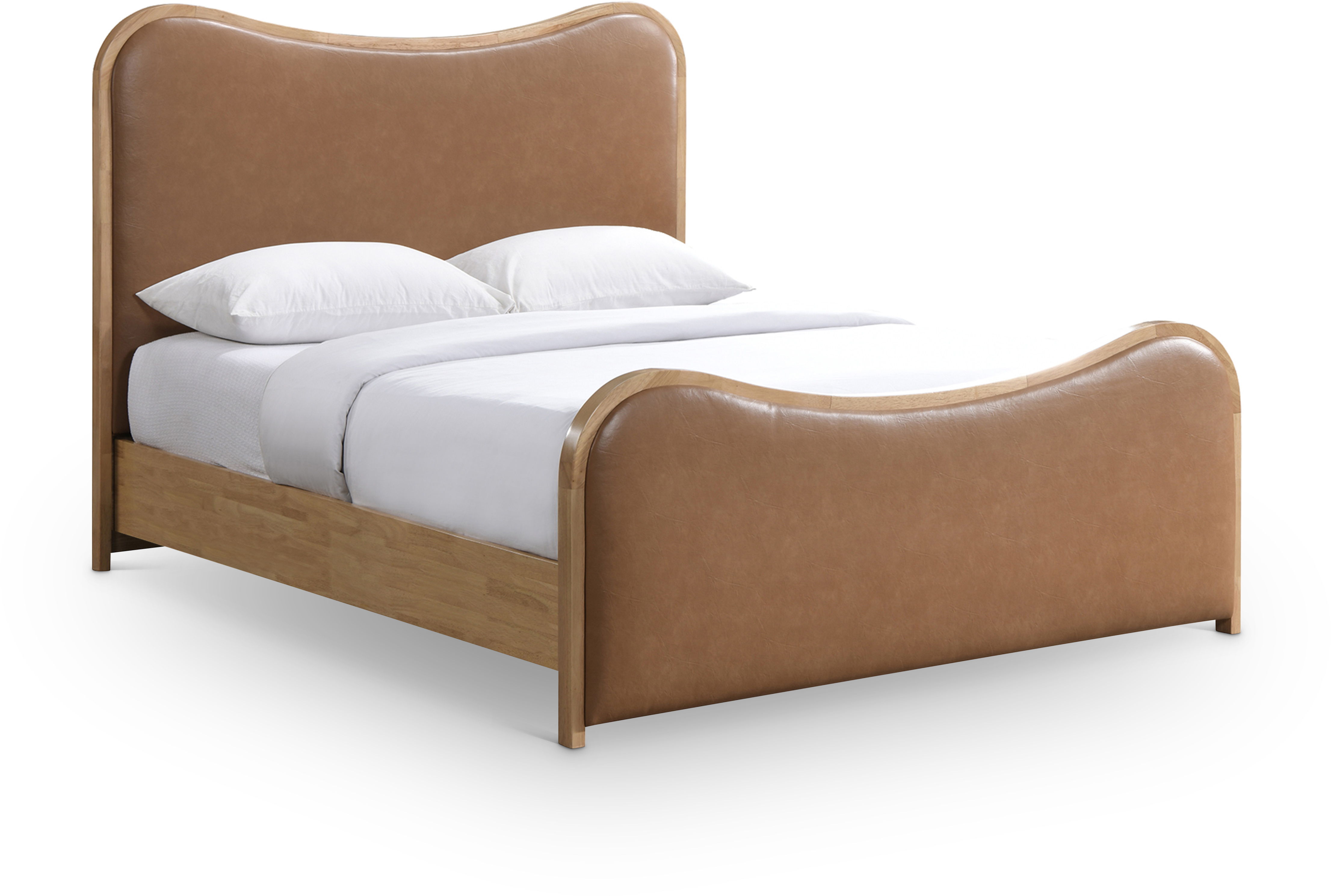 Arvada - Vegan Leather King Bed - Cognac