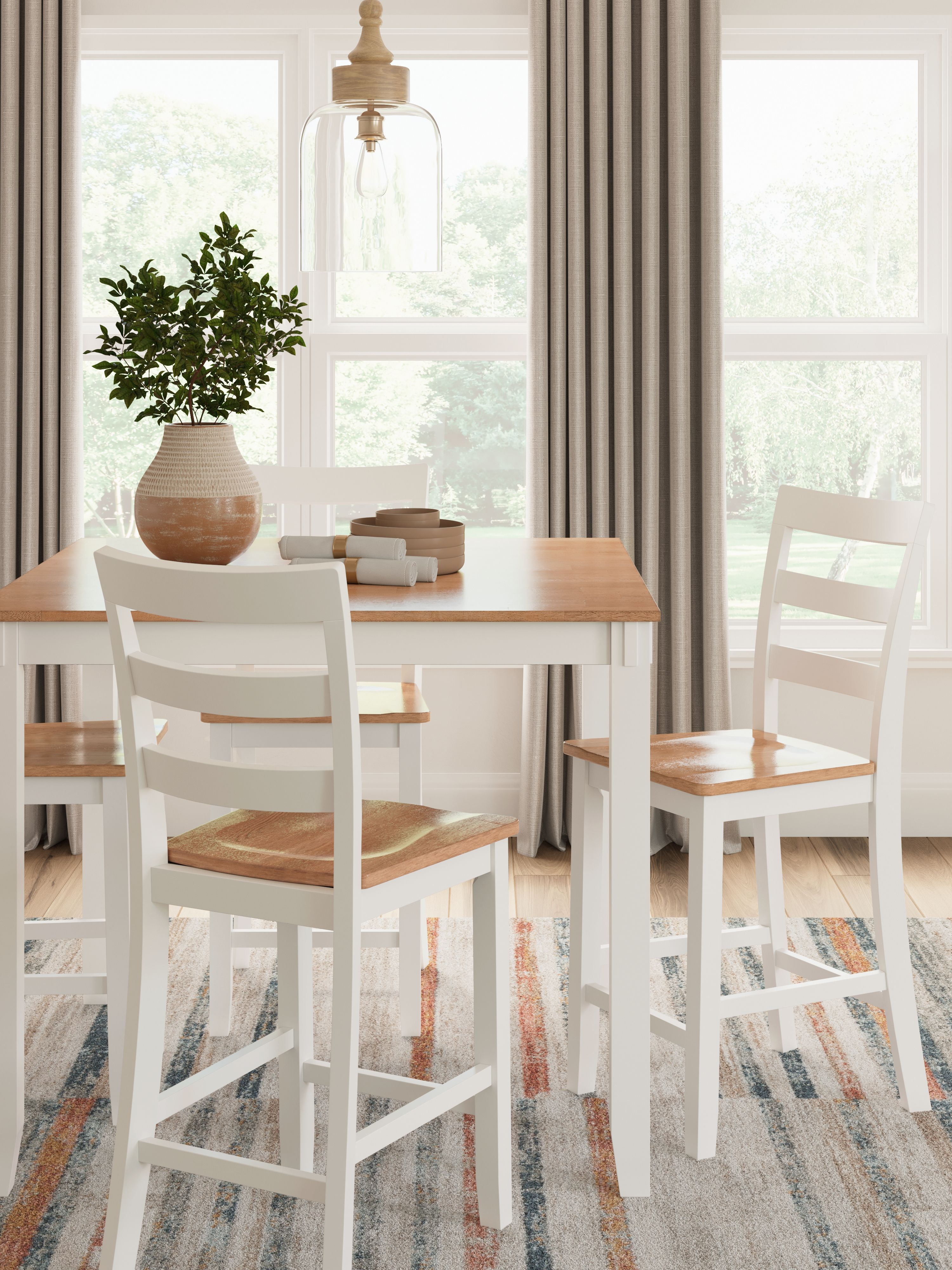 Ashley Furniture Gesthaven - Dining Room Counter Table Set (Set of 5) - Natural / White - Image 7