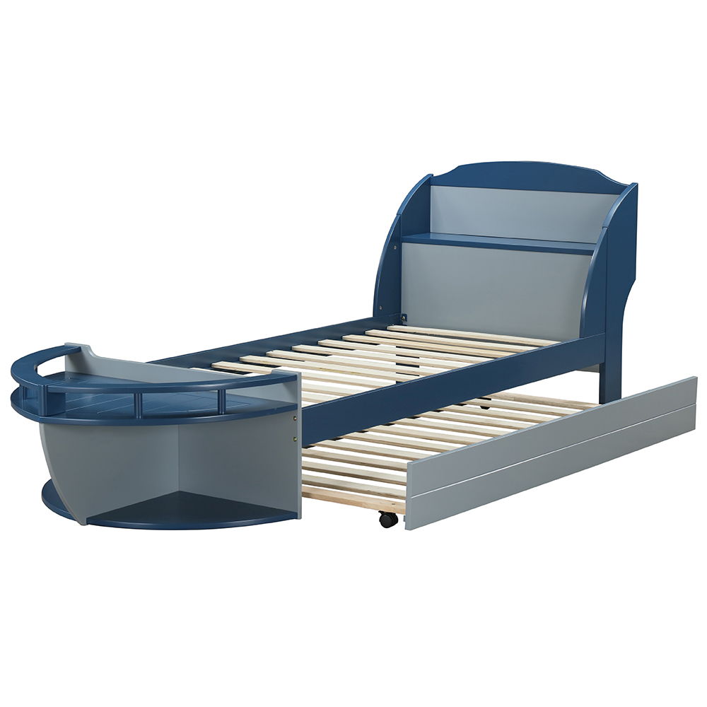 Neptune II - Twin Bed - Gray / Navy, gray, view 8
