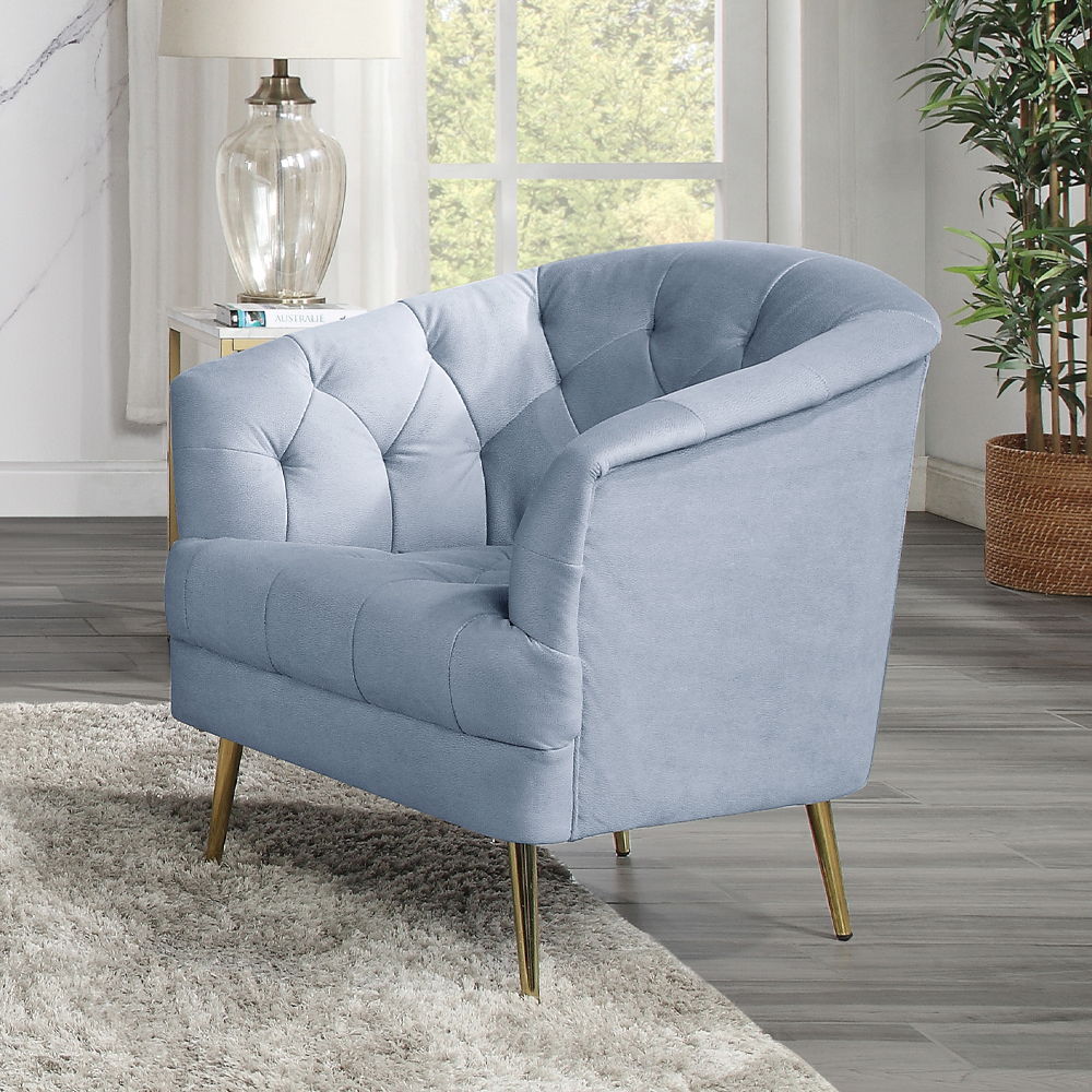 Bayram - Chair - Light Gray Velvet, light gray
