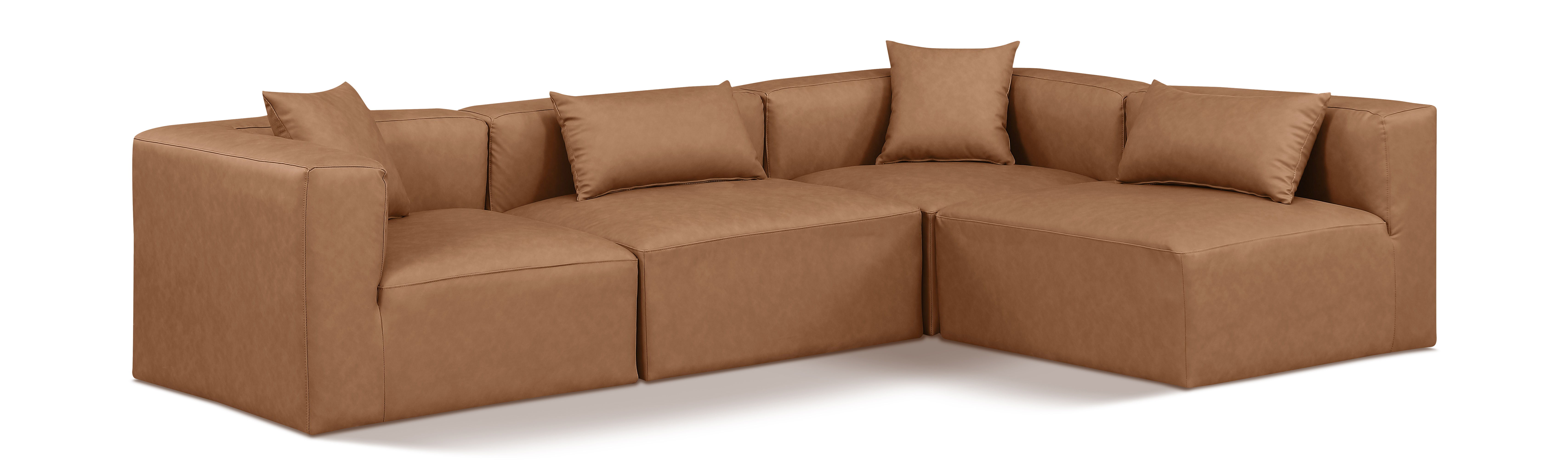 Cube - 4 Piece Modular Corner Sectional - Brown