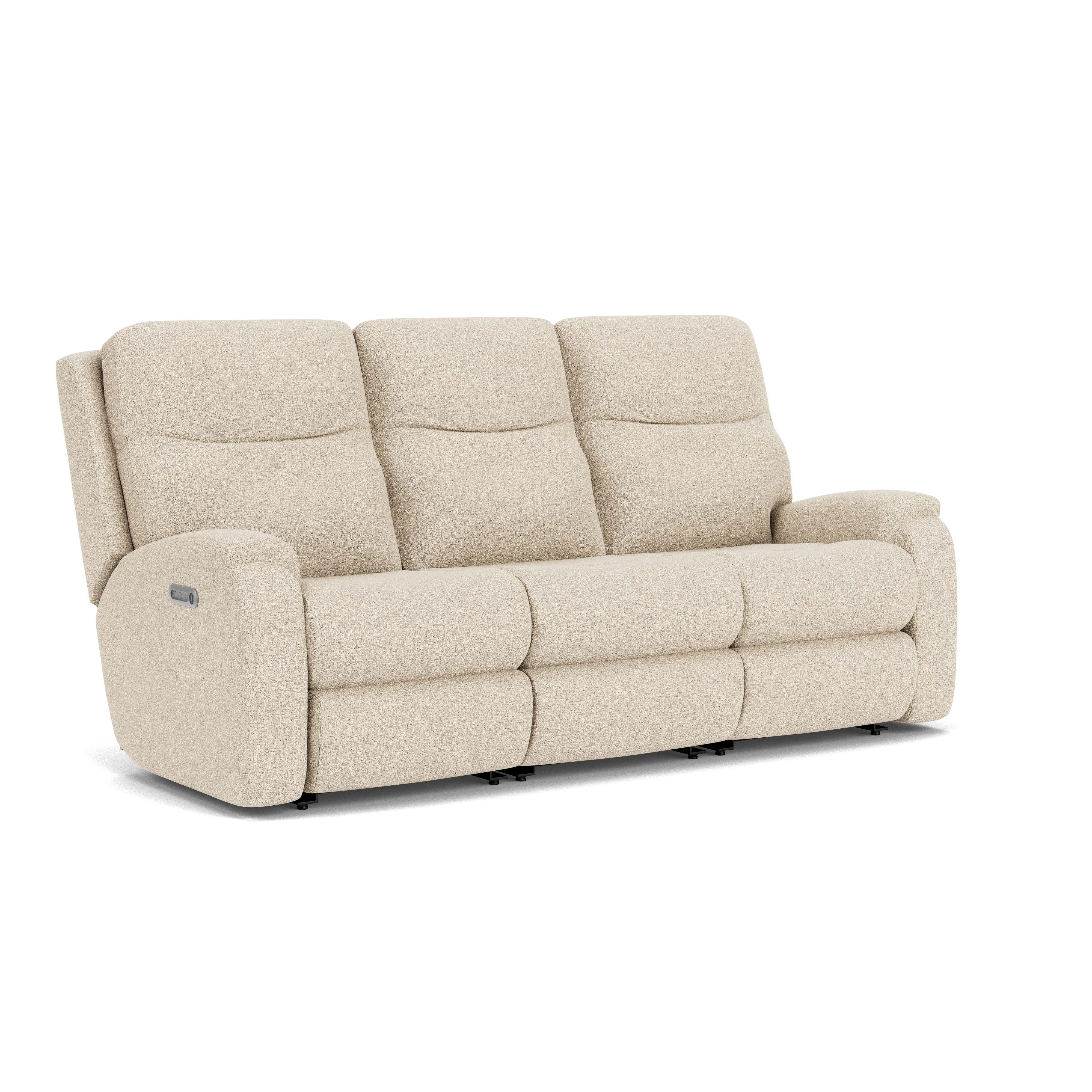Penn - Transitional Fabric Power Reclining Sofa With Power Headrests & Lumbar, beige