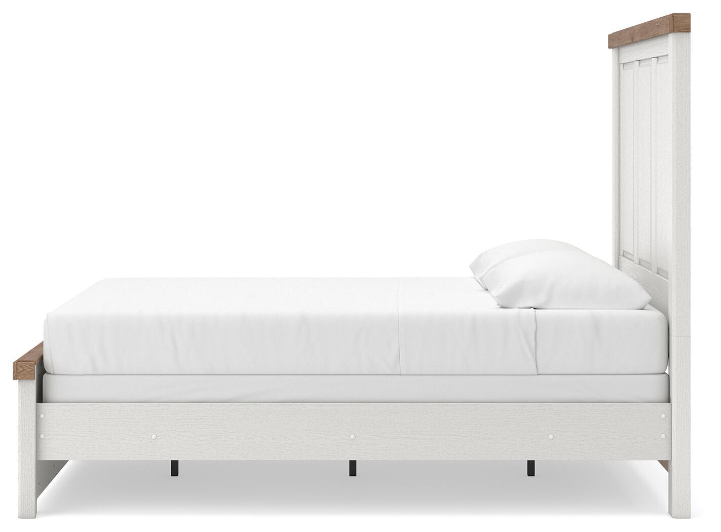 Ashley Furniture Savonport - Queen Panel Bed - White / Brown - Image 7