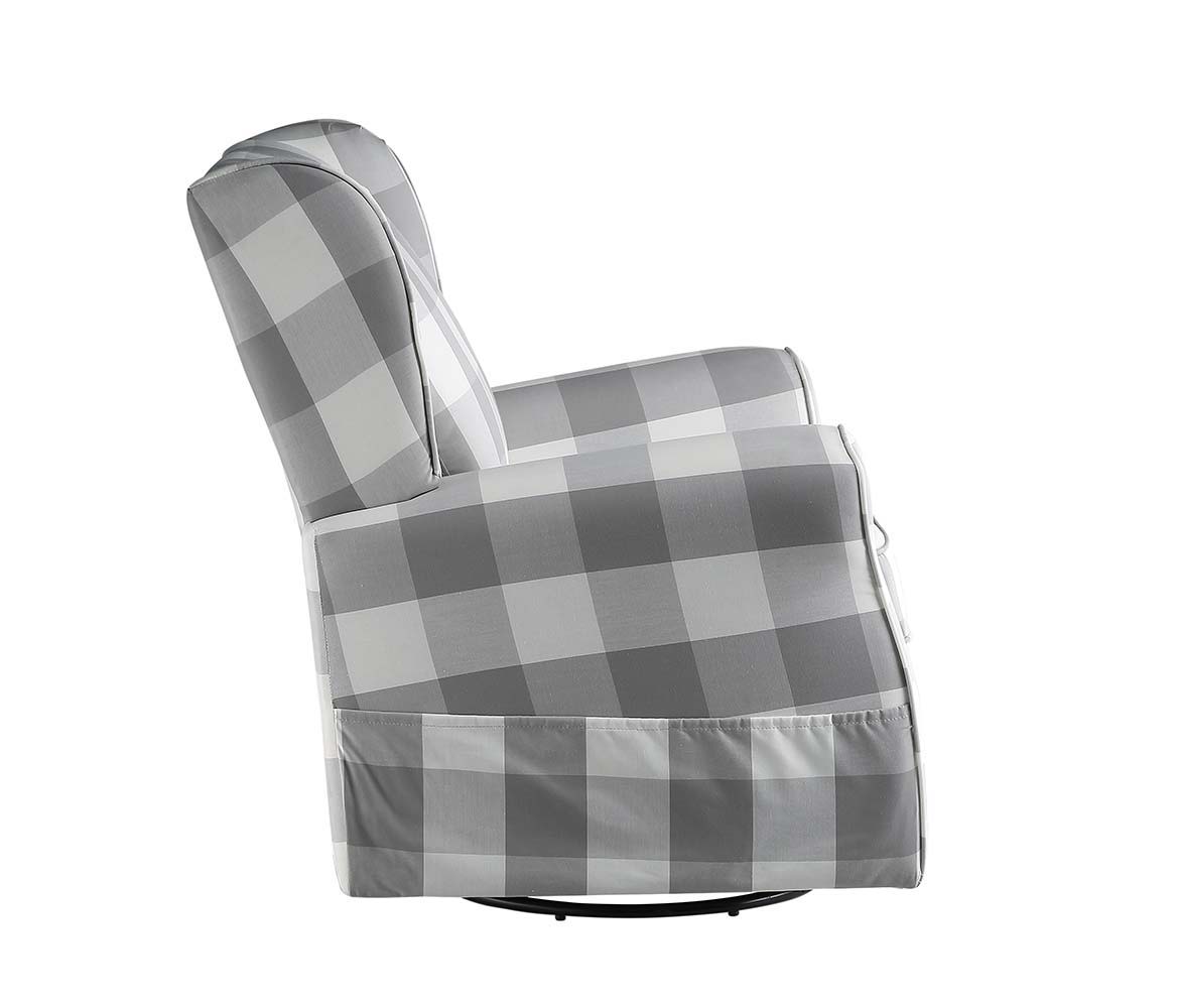 Patli - Swivel Chair With Glider - Gray Fabric, gray, view 3