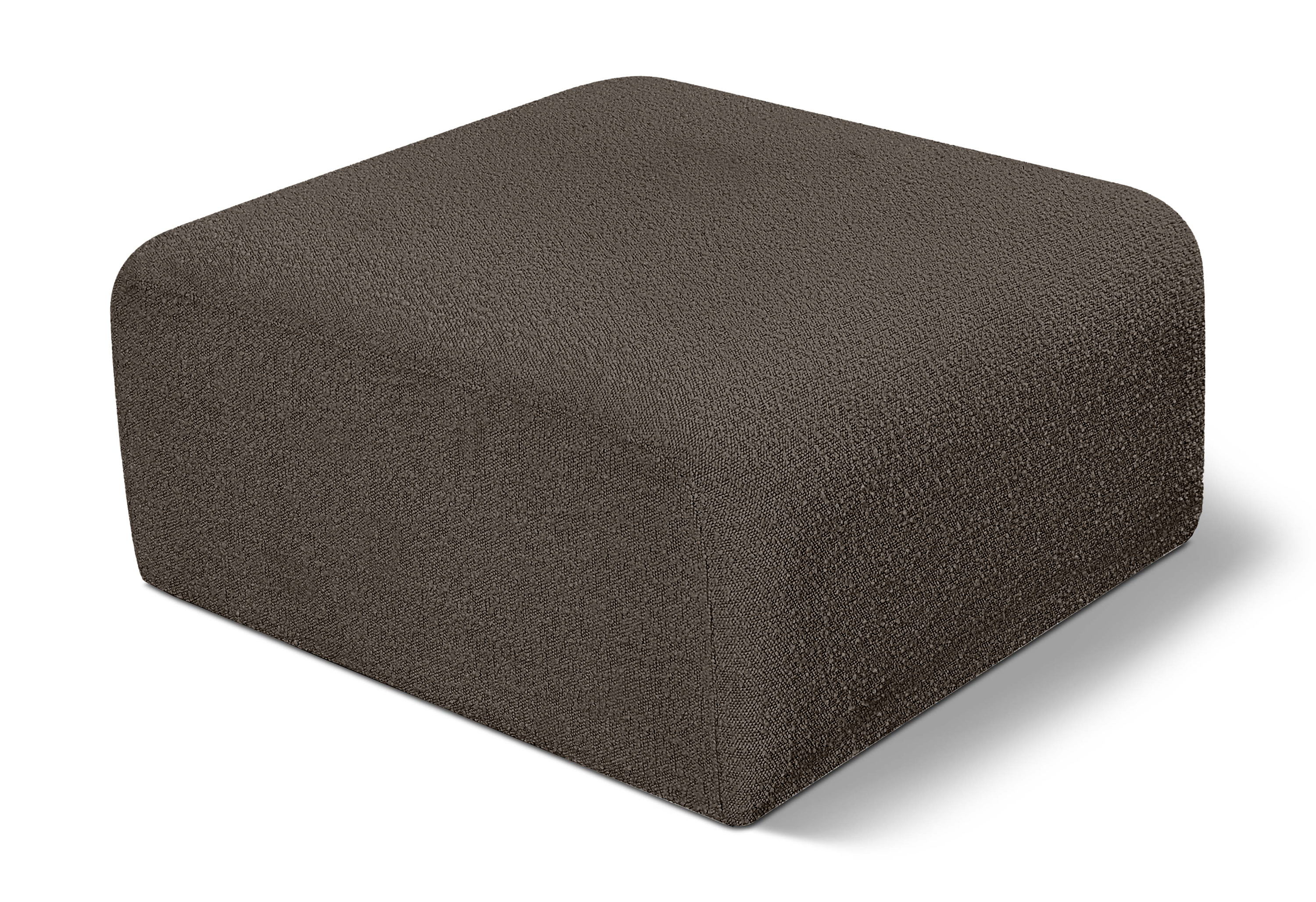 Arc - Boucle Fabric Ottoman - Brown