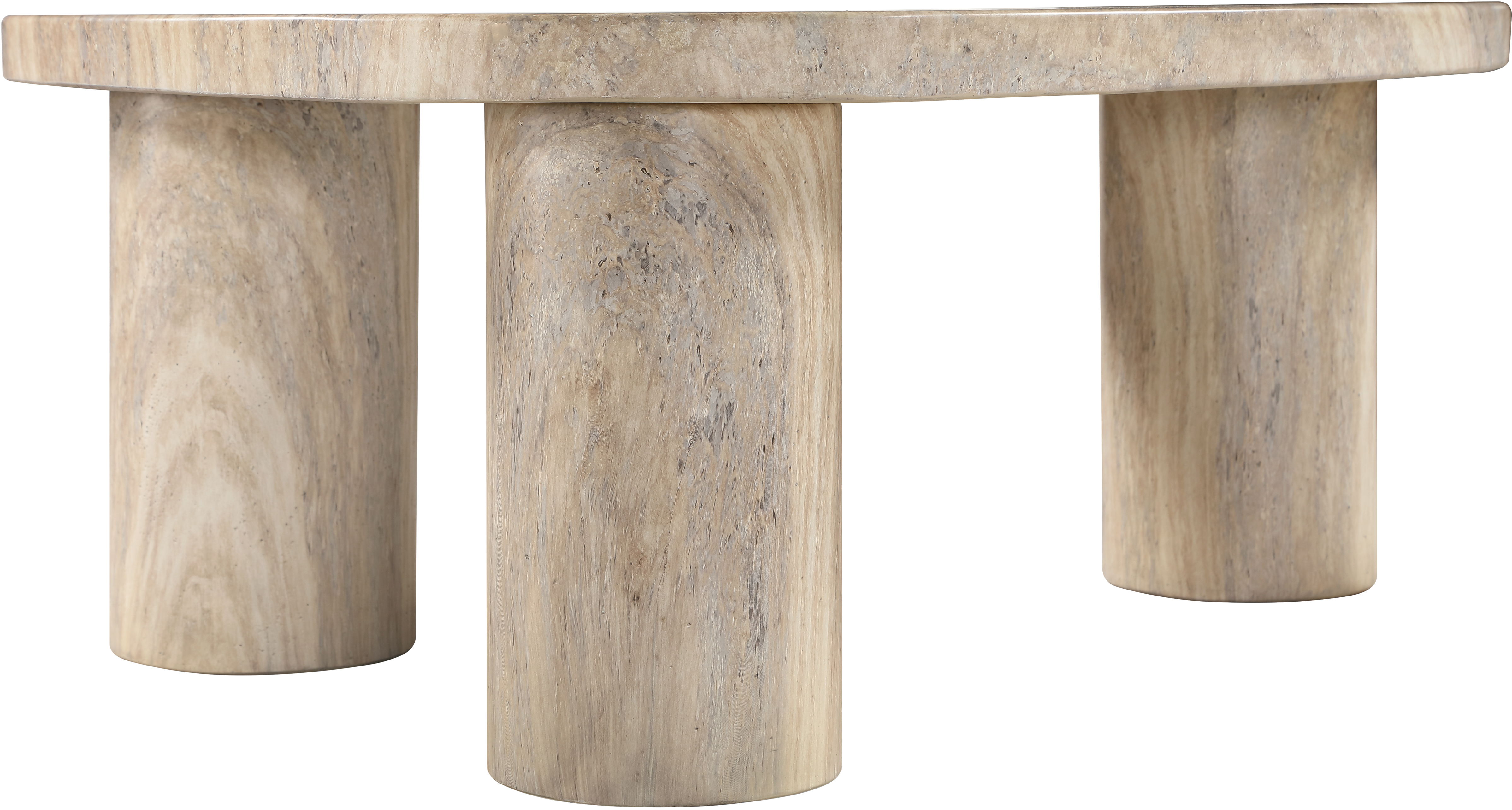 Teramo - 15" Height Concrete Indoor/Outdoor Coffee Table - Travertine