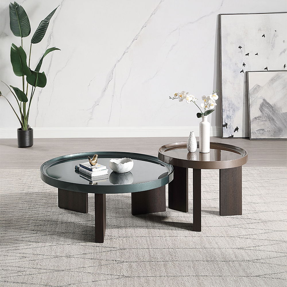 Lakita - End Table - Dark Blond High Gloss & Smoked Oak, dark brown, view 6