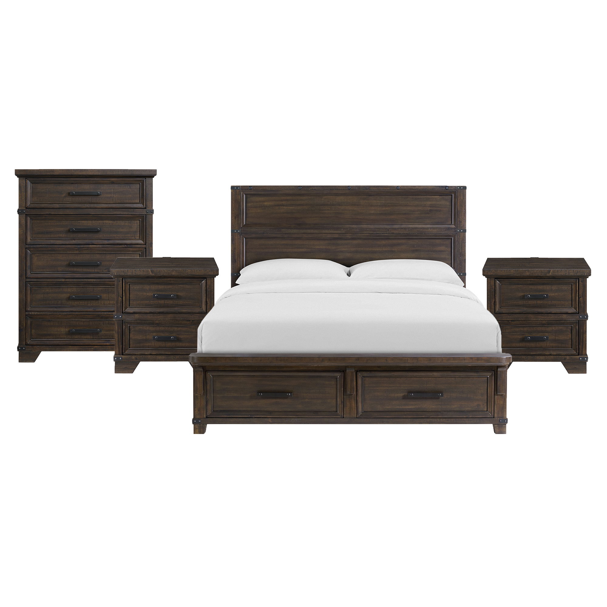King · 4 Pc · Bedroom Set With 2 Nightstands & Chest