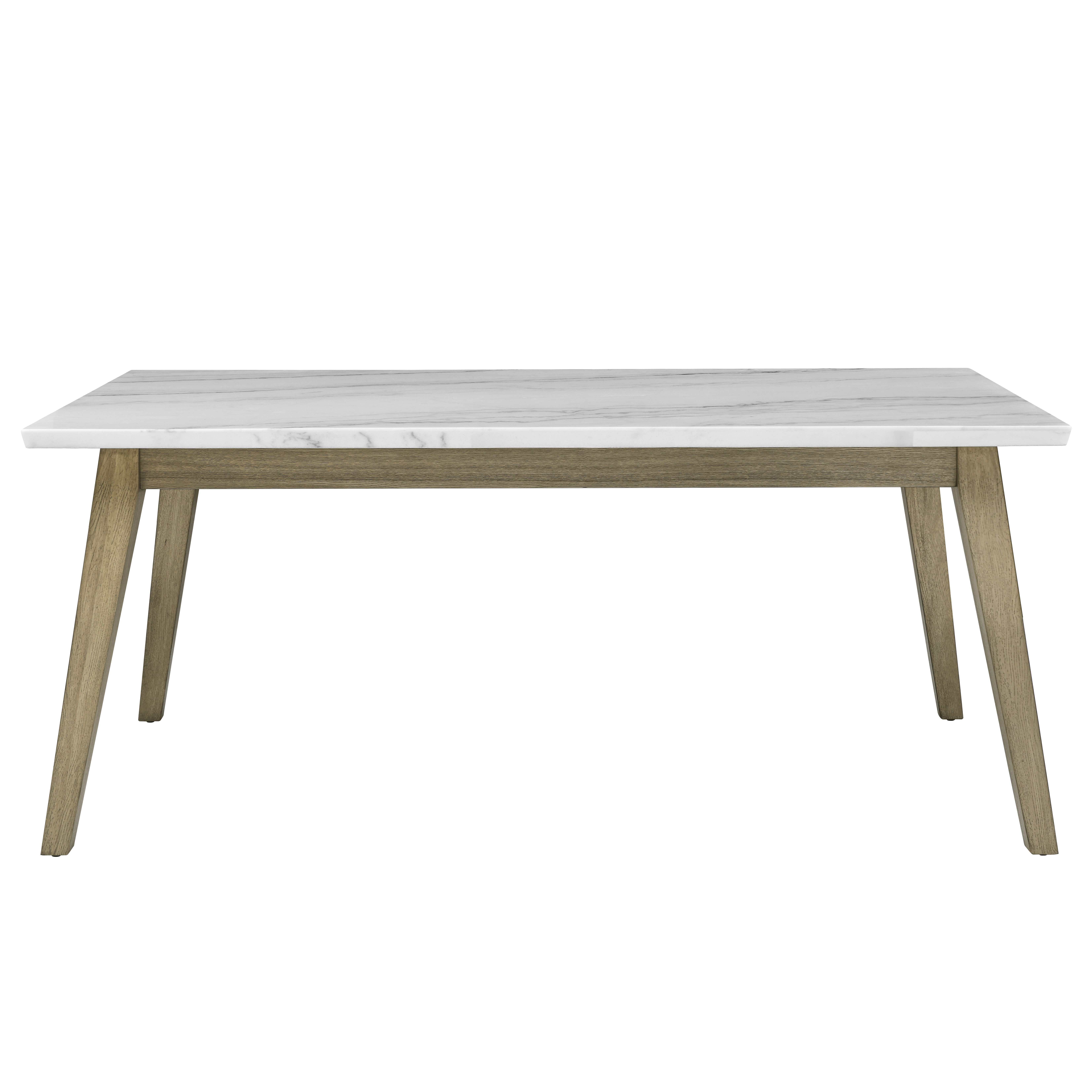 Vida - Marble Top Dining Table - White / Light Brown