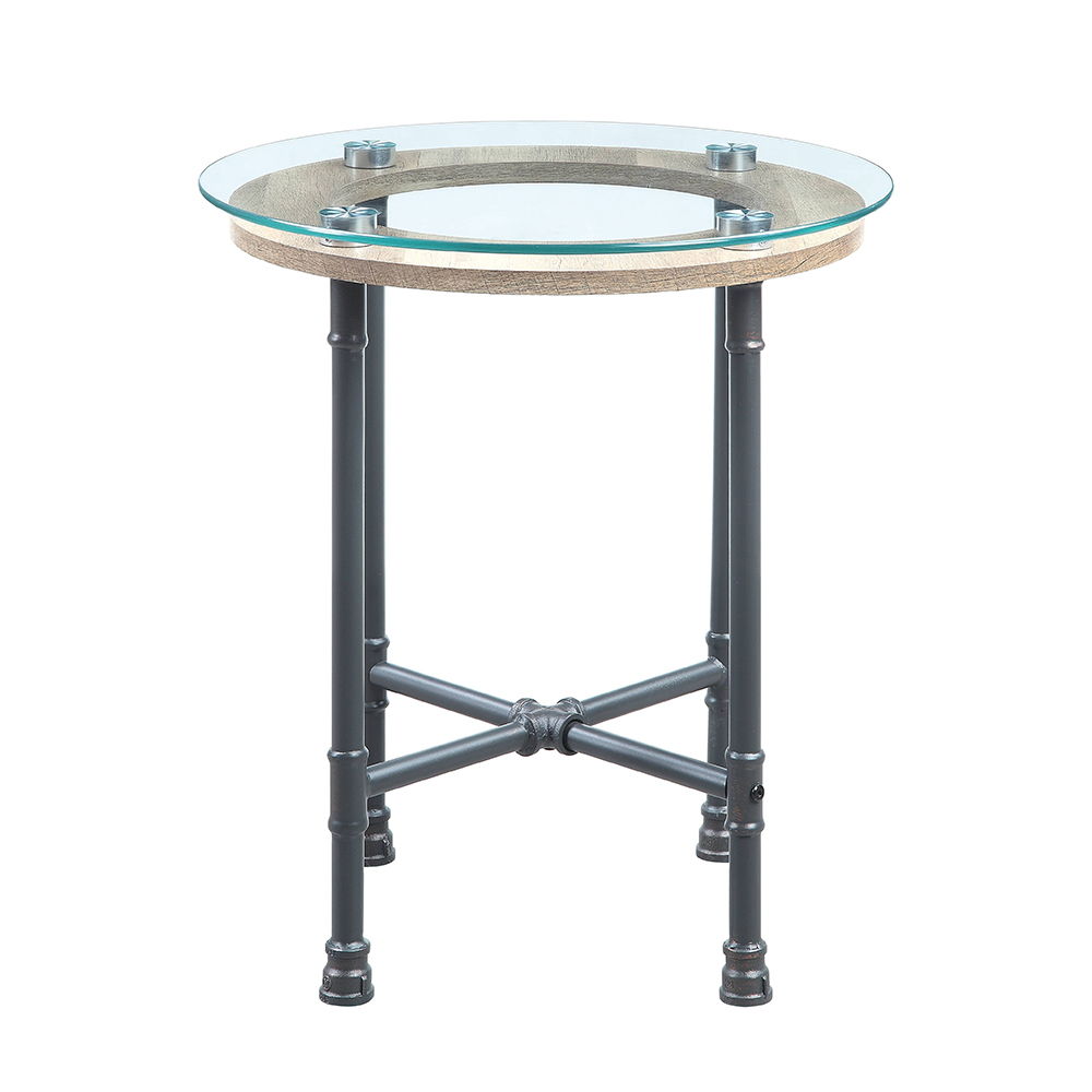 Brantley - End Table - Clear Glass & Sandy Gray, dark gray, view 6