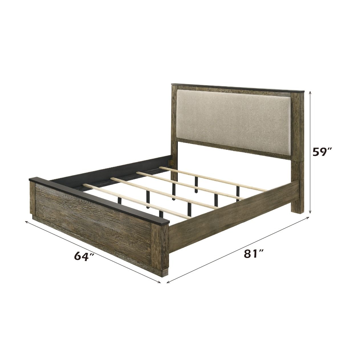 Lance - Queen Bed - Beige / Tree Bark, beige, view 7