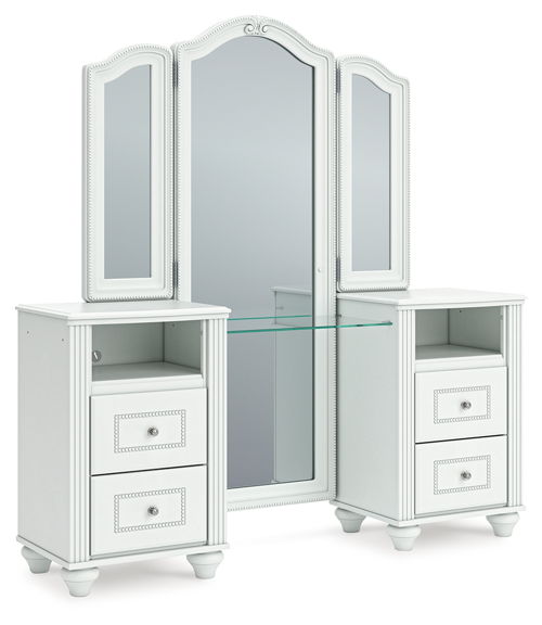 Kozlani - Vanity With Mirror - White, white