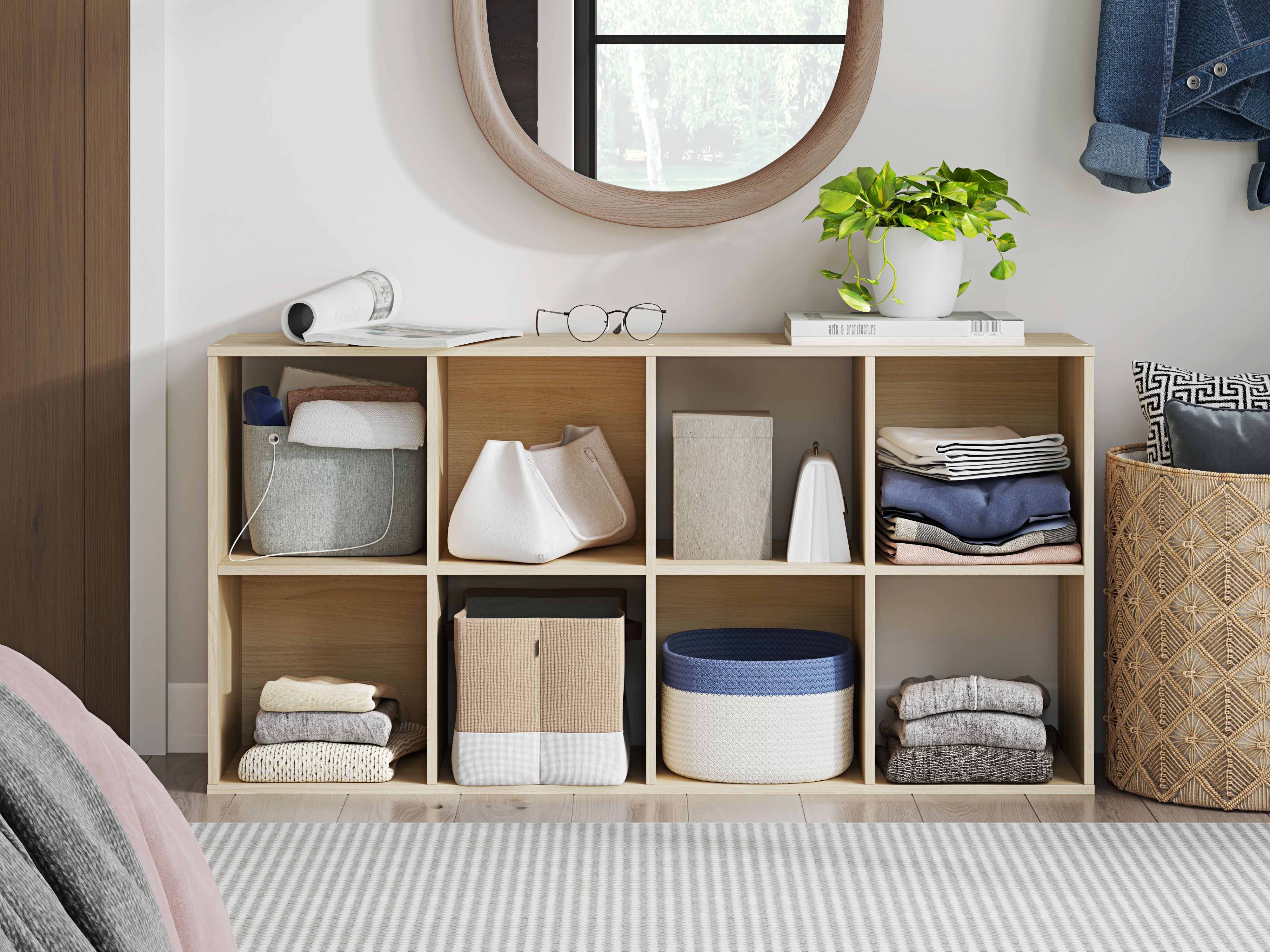 Ashley Furniture Piperton - Eight Cube Organizer - Tan - Image 9