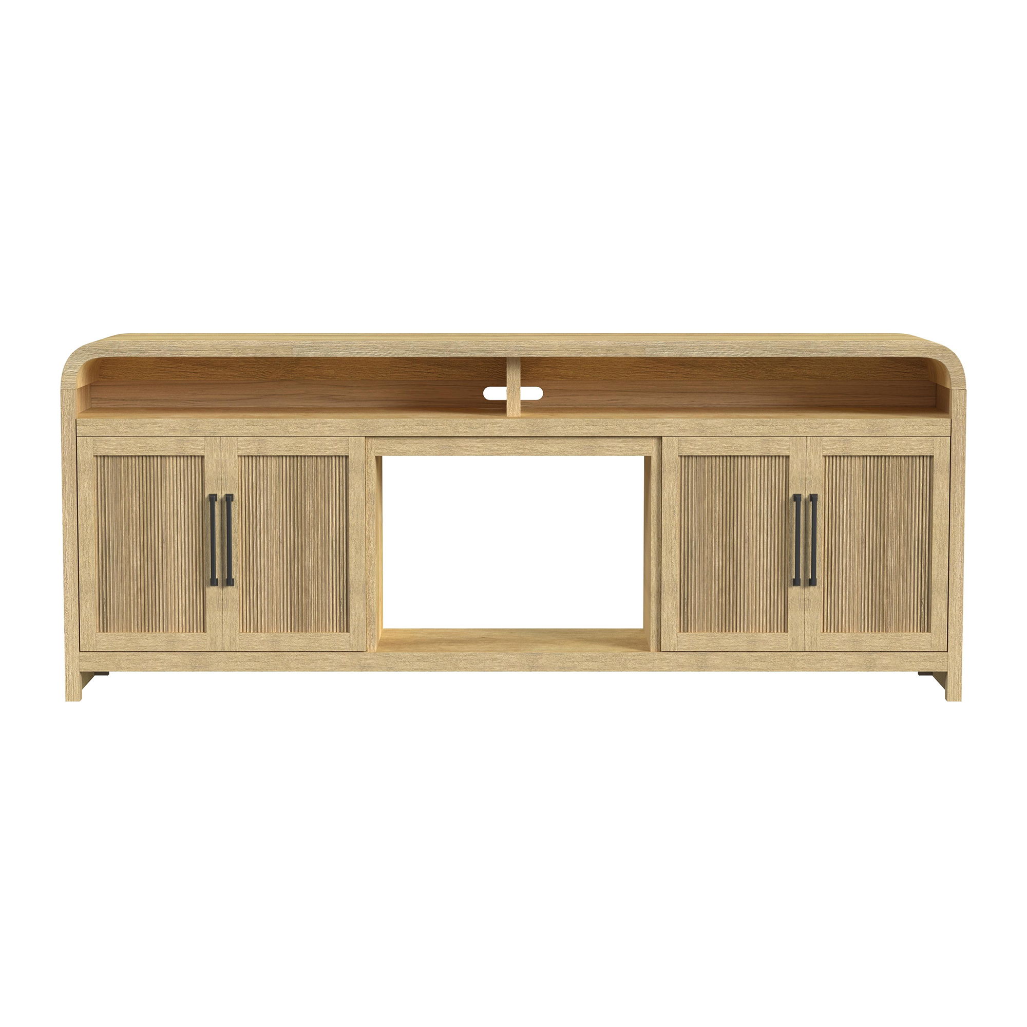 Ridgemont - 82" TV Console Without Fireplace Insert - Natural