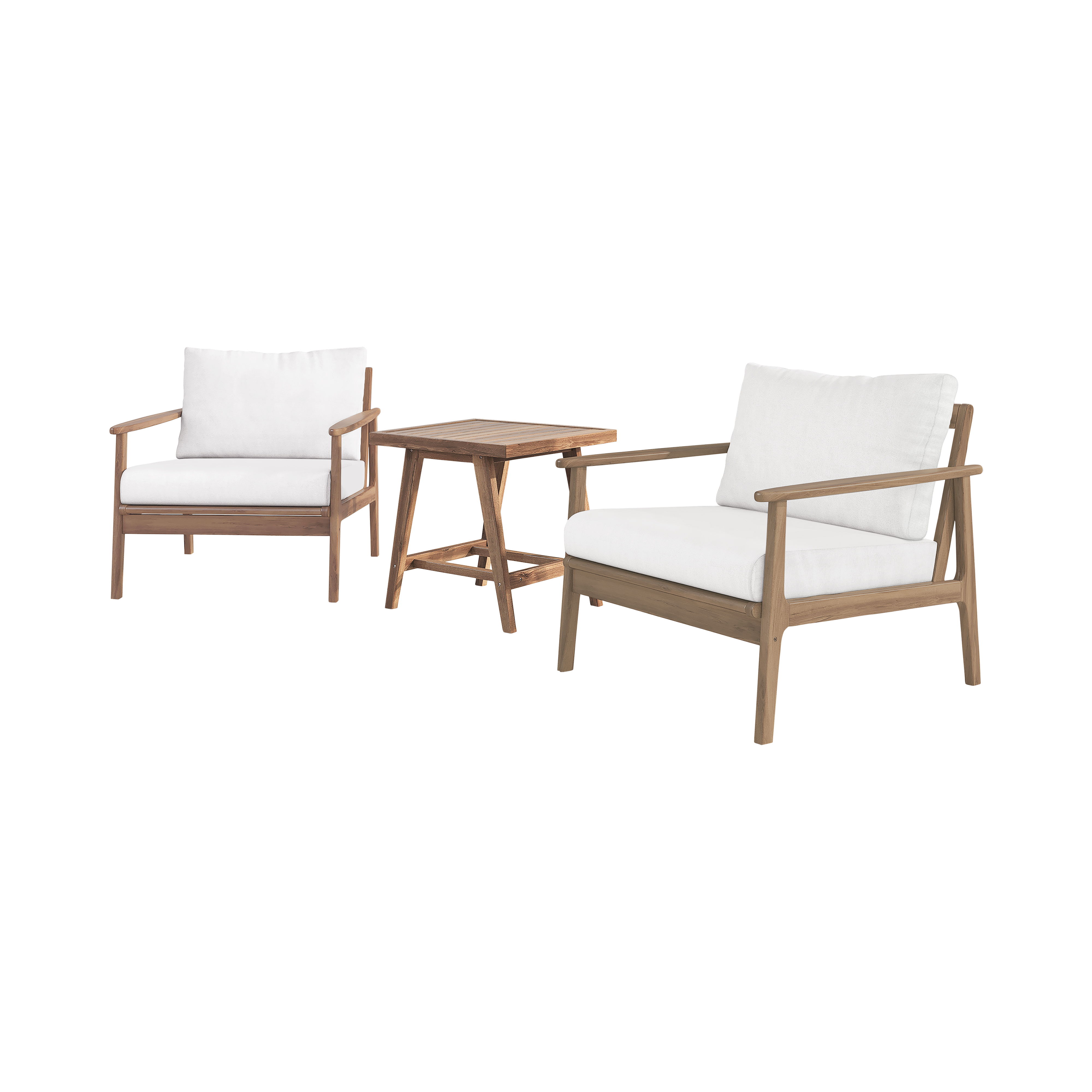 Ashton - 3 Piece Outdoor Set (2 Chairs & End Table) - Natural