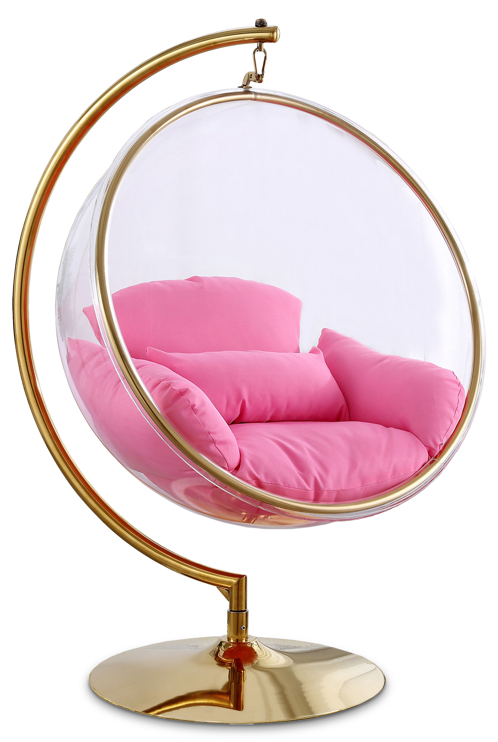 Luna - Swing Bubble Accent Chair - Pink - Fabric