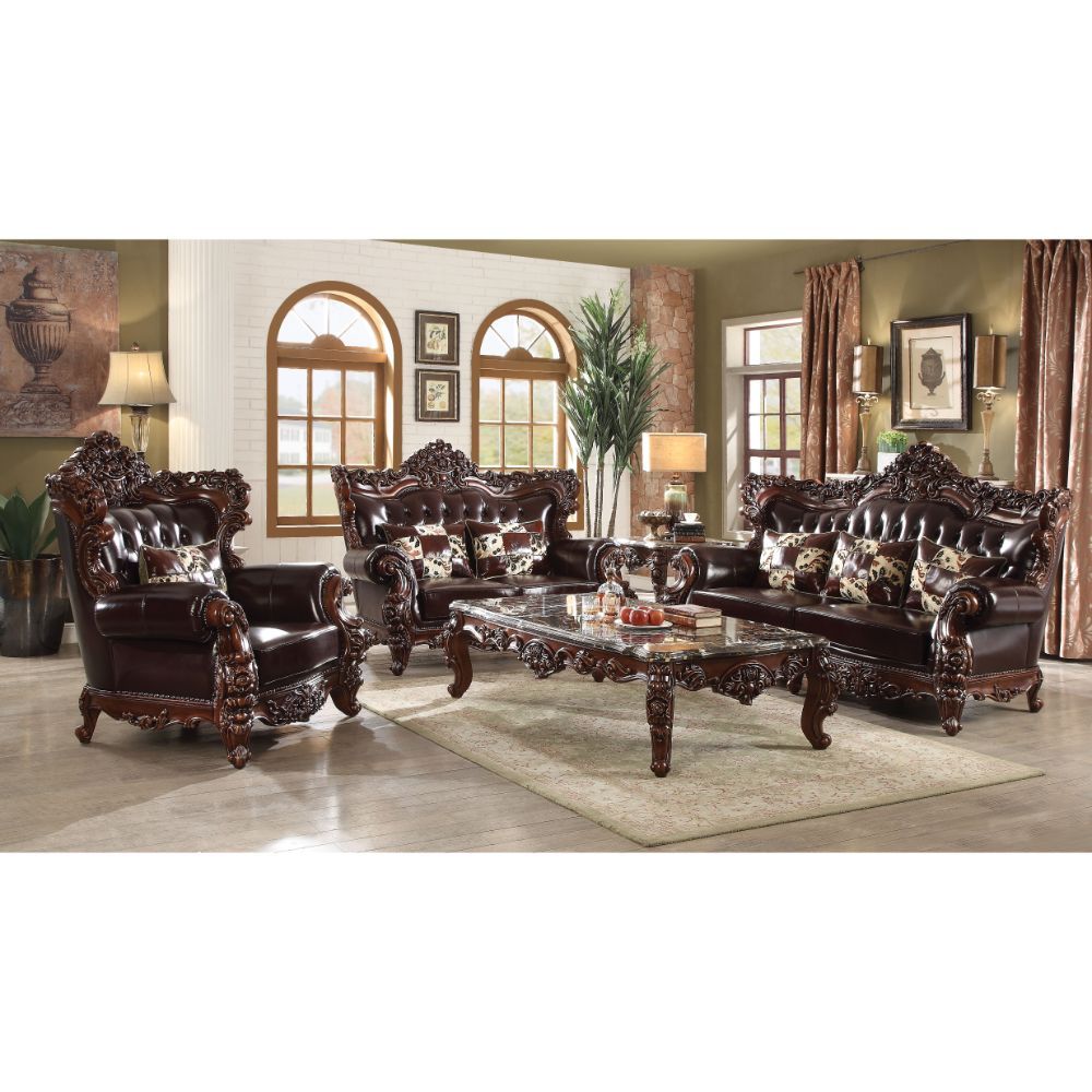 Forsythia - Sofa - Espresso Top Grain Leather Match & Walnut, dark brown, view 6