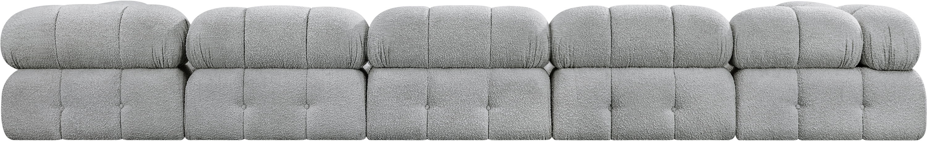 Ames - 7 Piece Fabric Modular U-Shaped Sectional - Gray