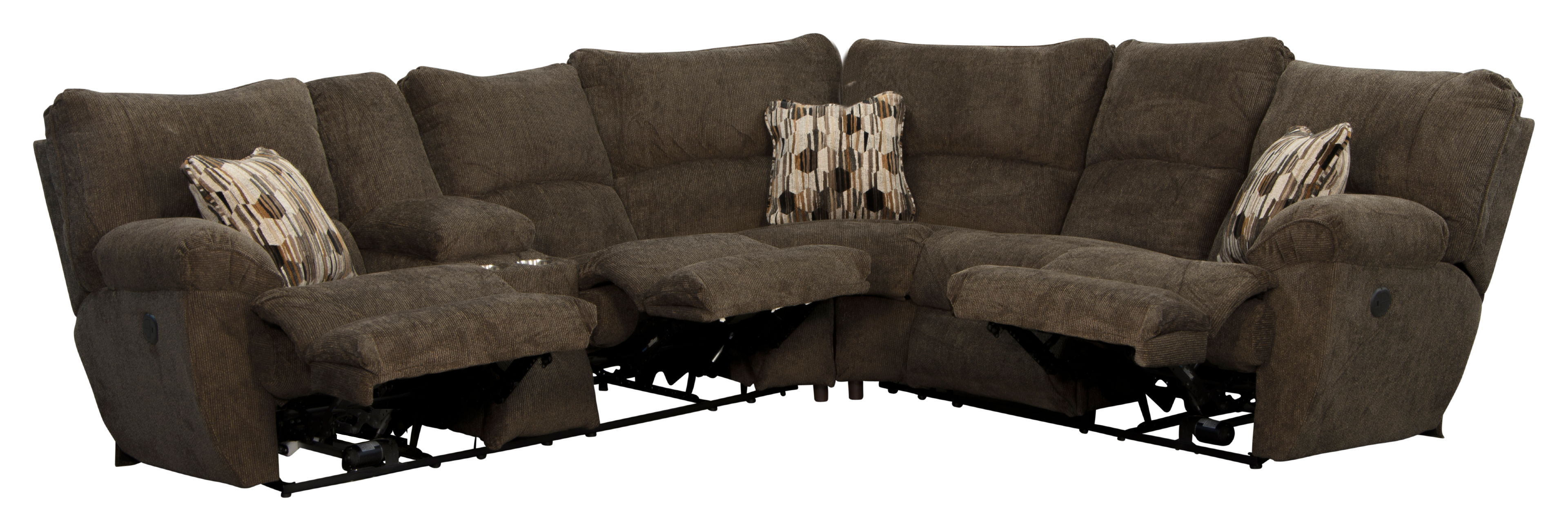 Elliott - 2 Piece Power Reclining Sectional With Console - Chocolate