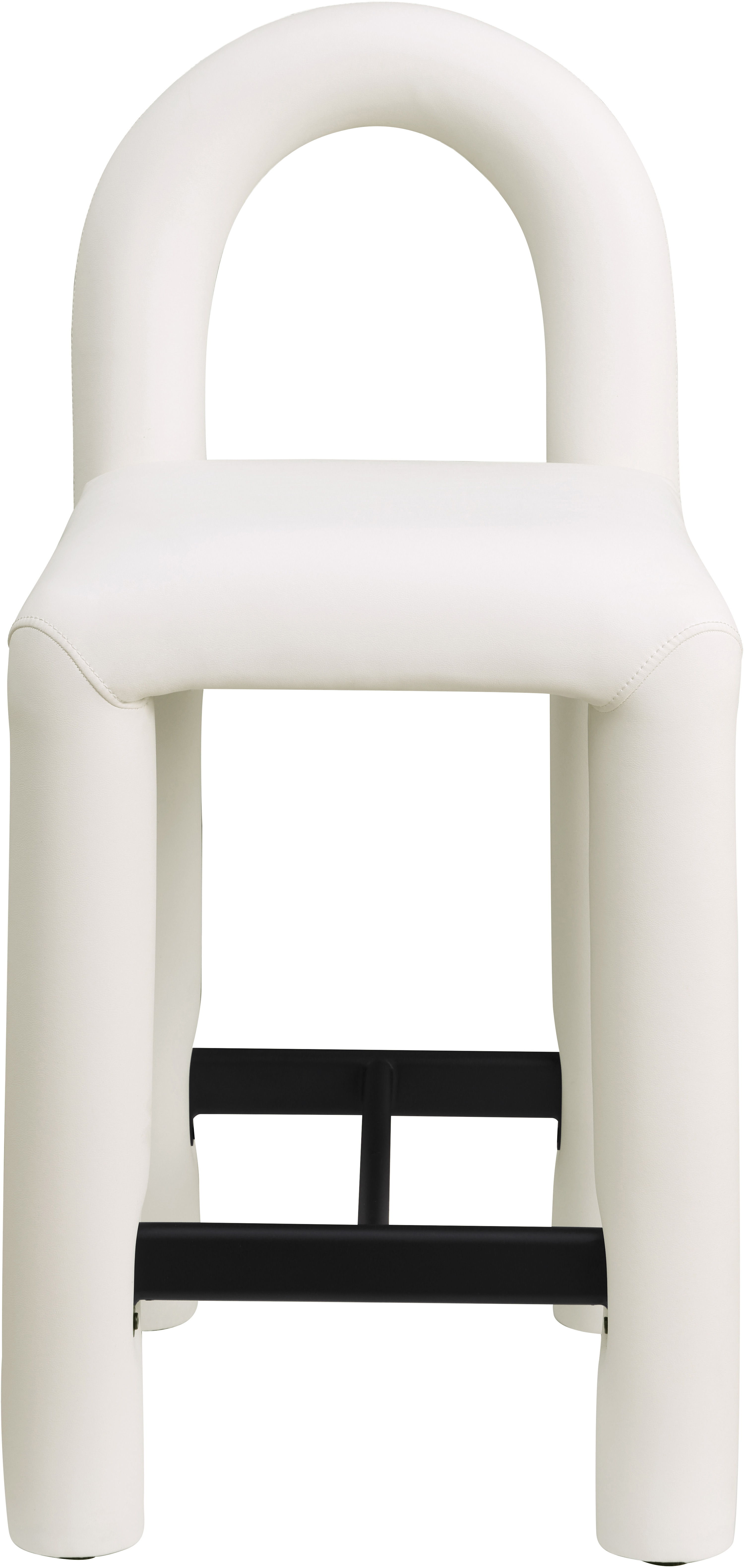 Amari - Faux Leather Stool - Cream