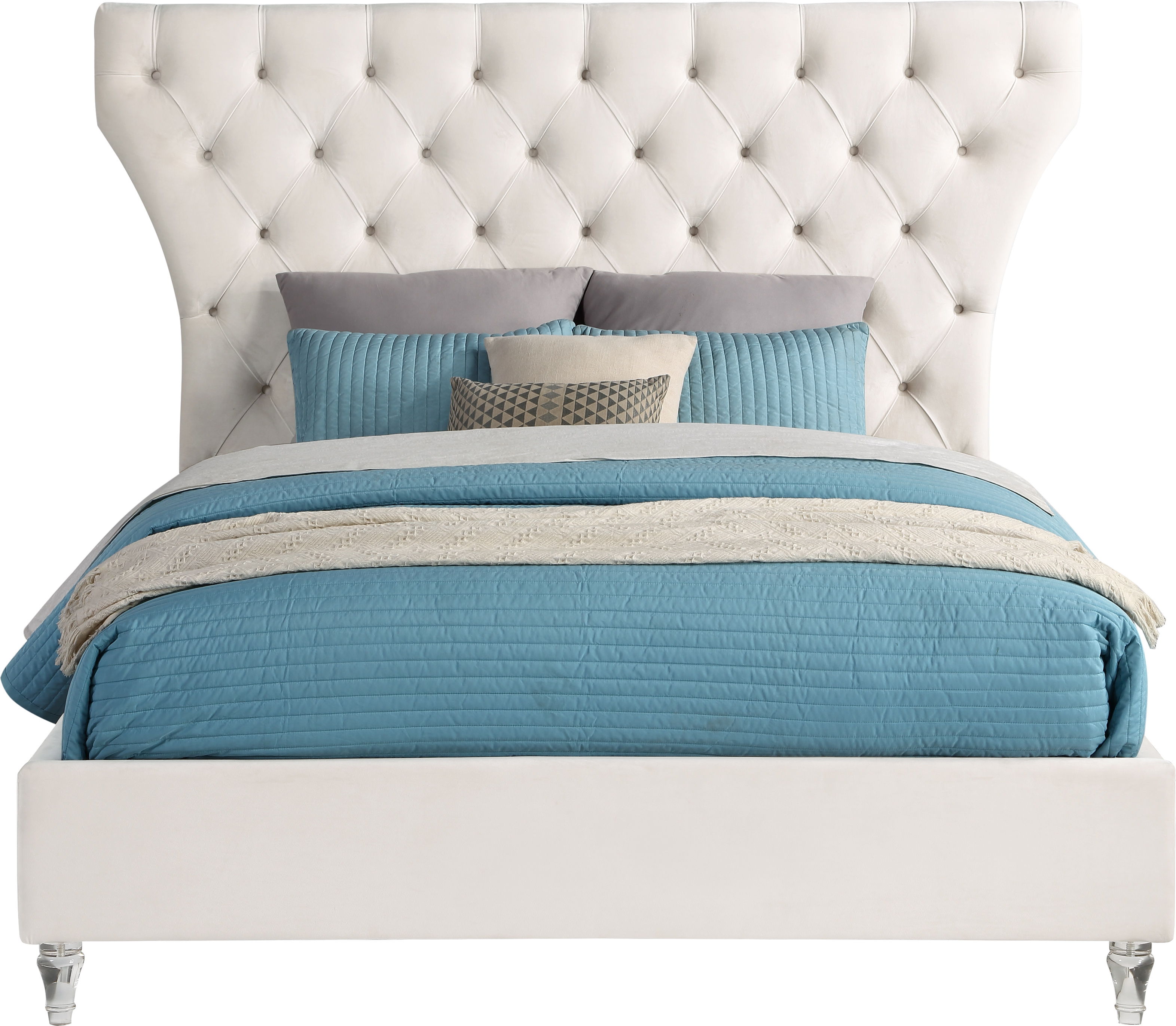 Kira - King Bed - Cream