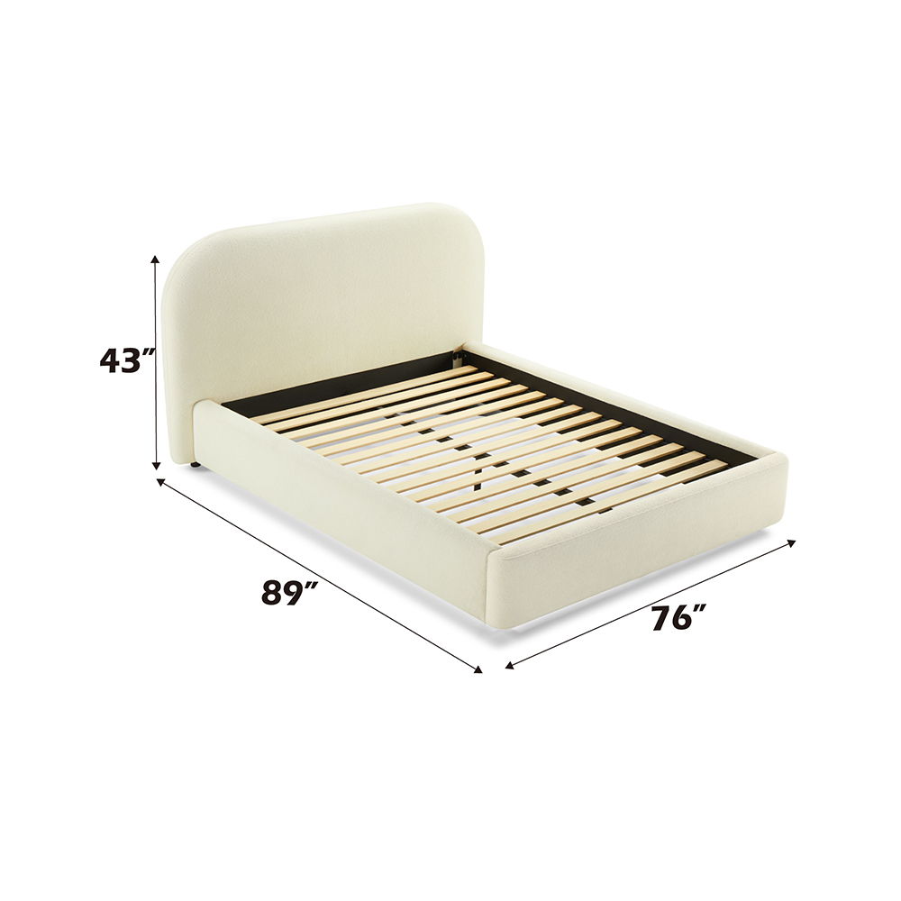 Arden - Queen Bed - Beige Fabric, beige, view 5