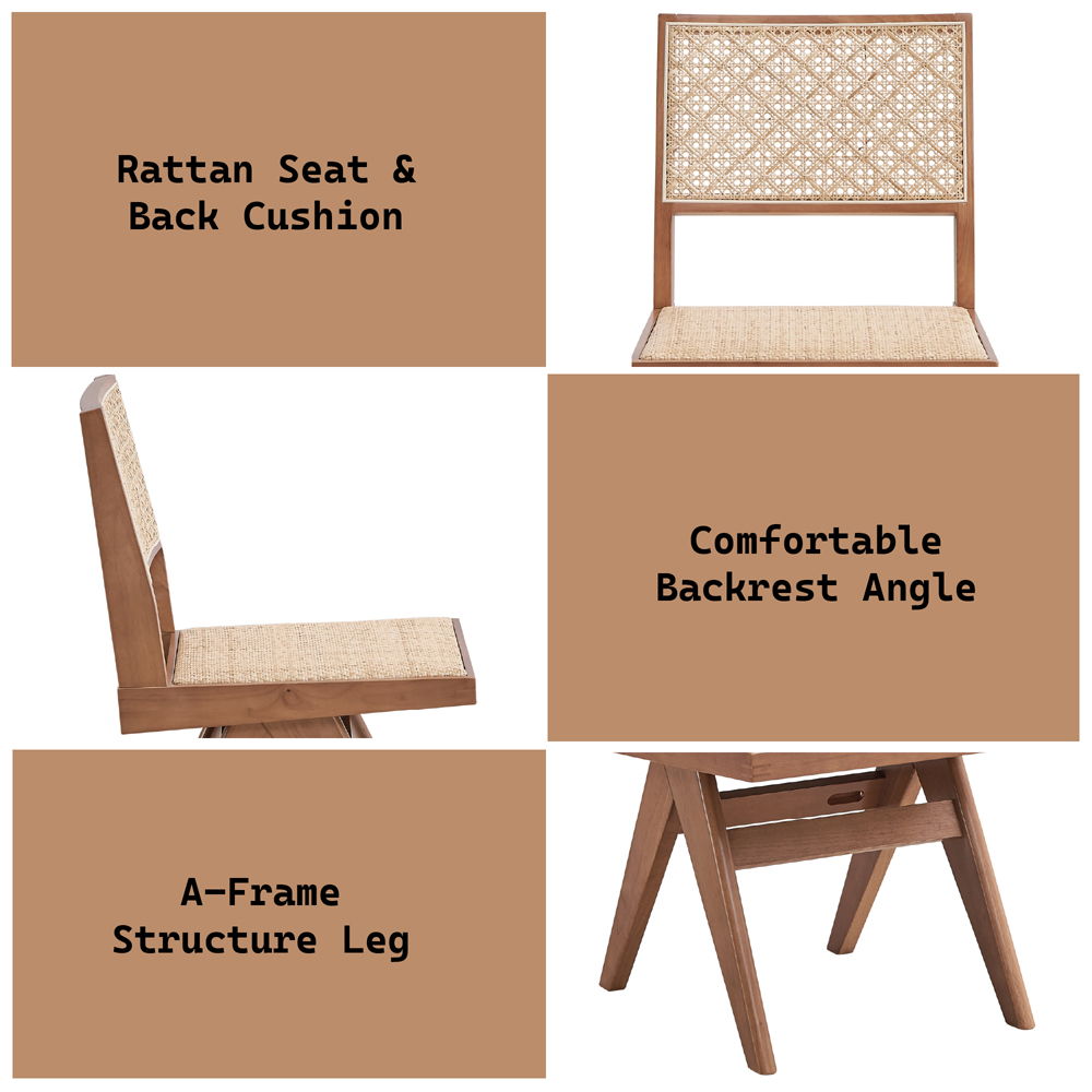 Velentina - Side Chair (Set of 2) - Rattan & Natural, light brown, view 8
