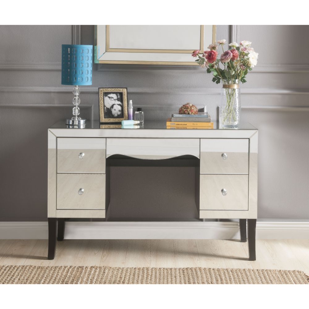 Dominic - Vanity Desk - Mirrored, silver