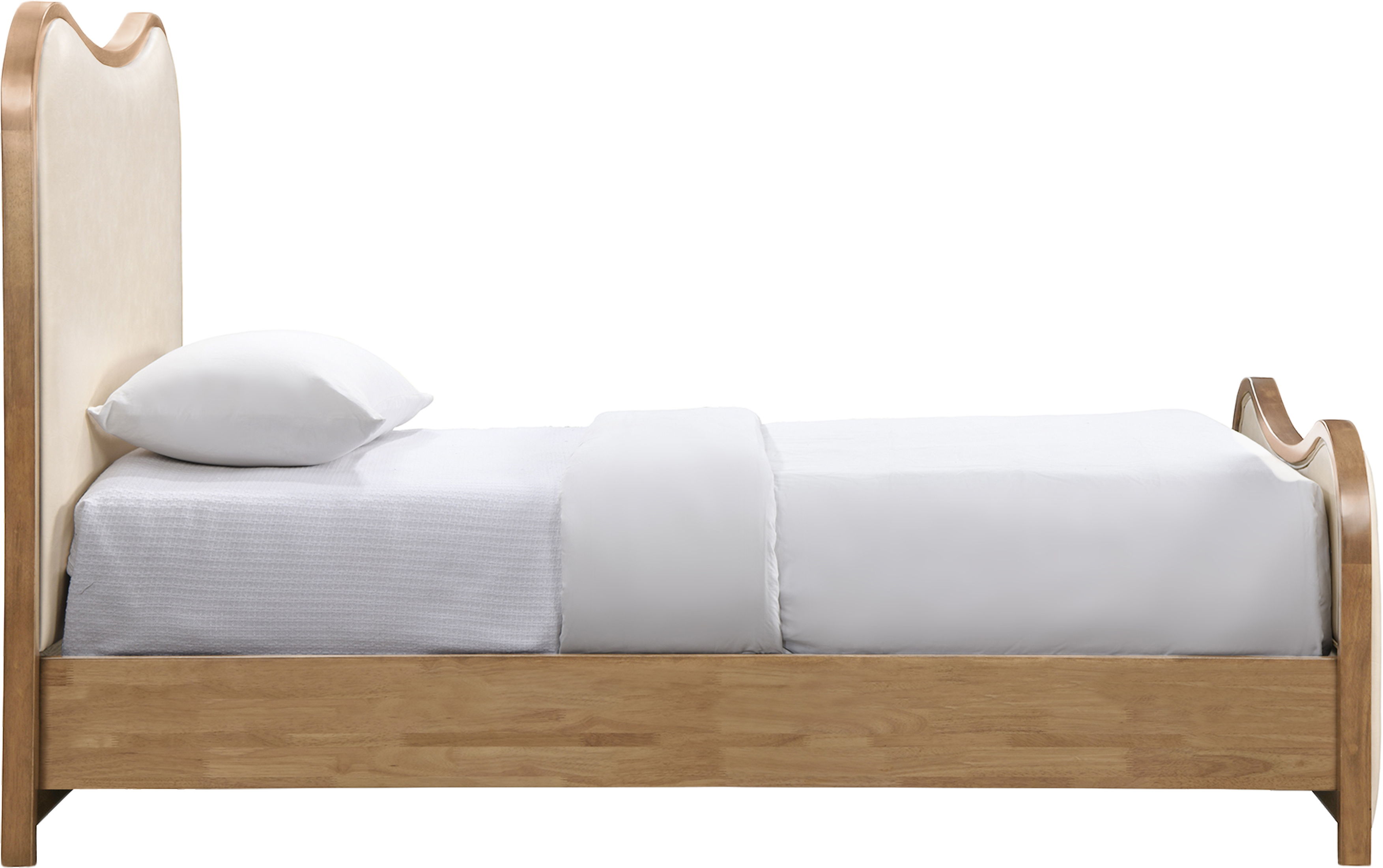 Arvada - Vegan Leather Twin Bed - Cream