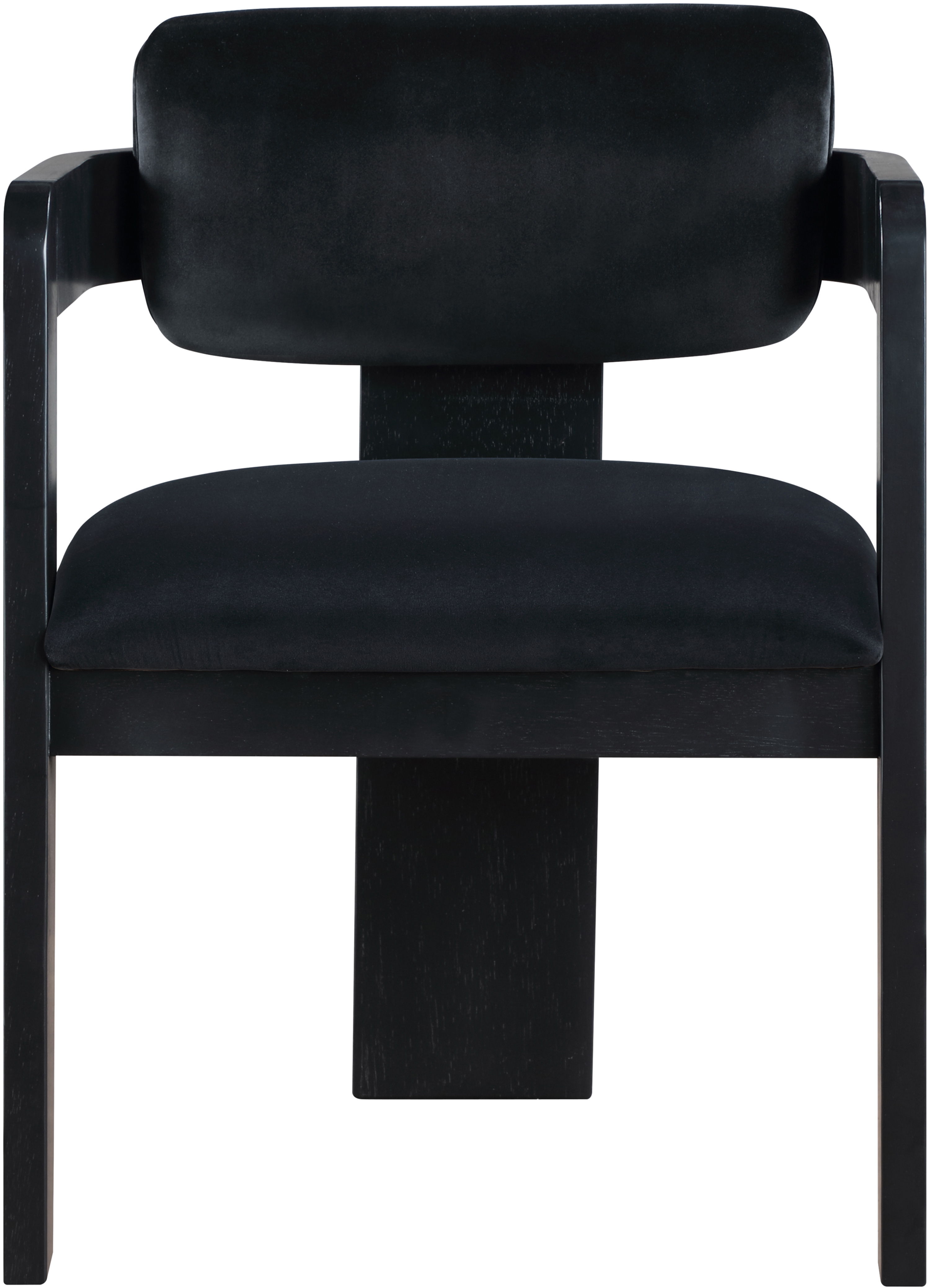 Sacha - Velvet Dining Chair With Black Base (Set of 2) - Black