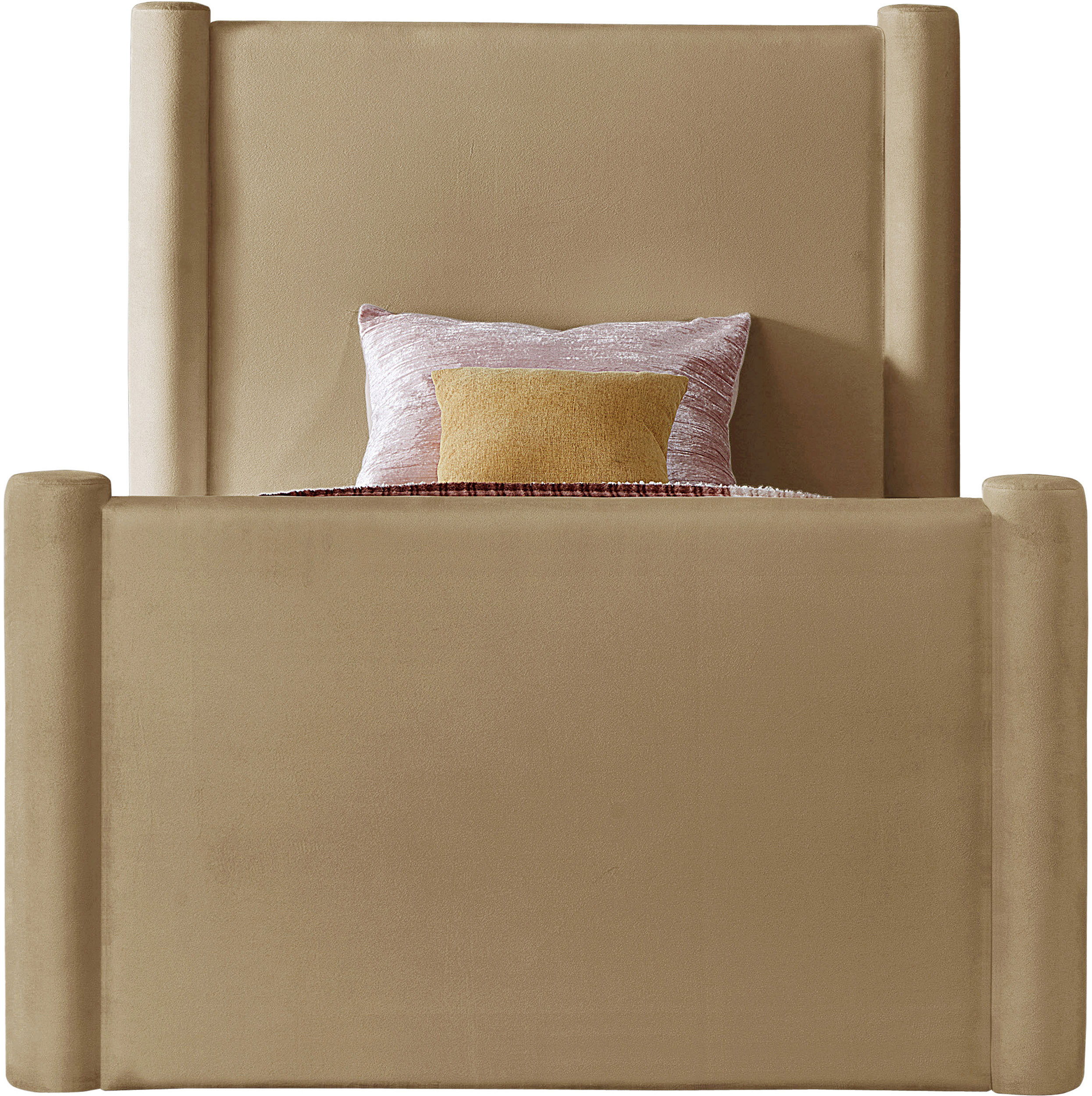Elias - Velvet Twin Bed - Camel