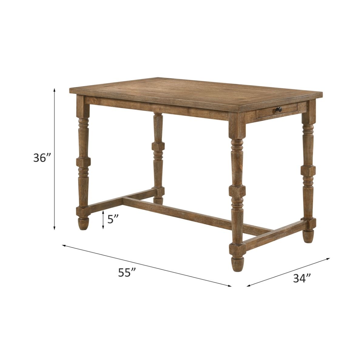Farsiris - Counter Height Table - Weathered Oak, light brown, view 6