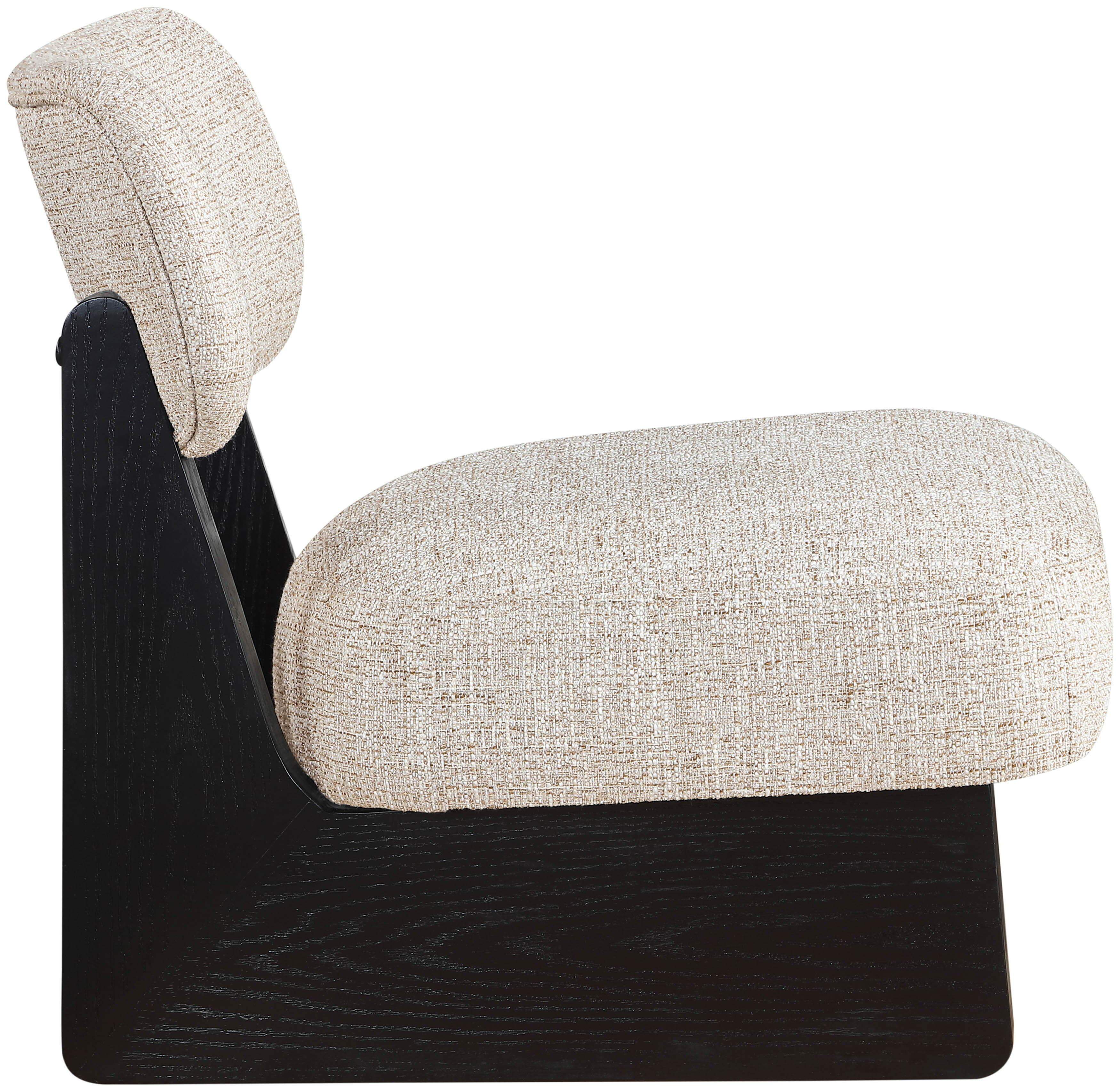 Vetra - Linen Textured Fabric Upholstered Accent Chair - Beige / Painted Black