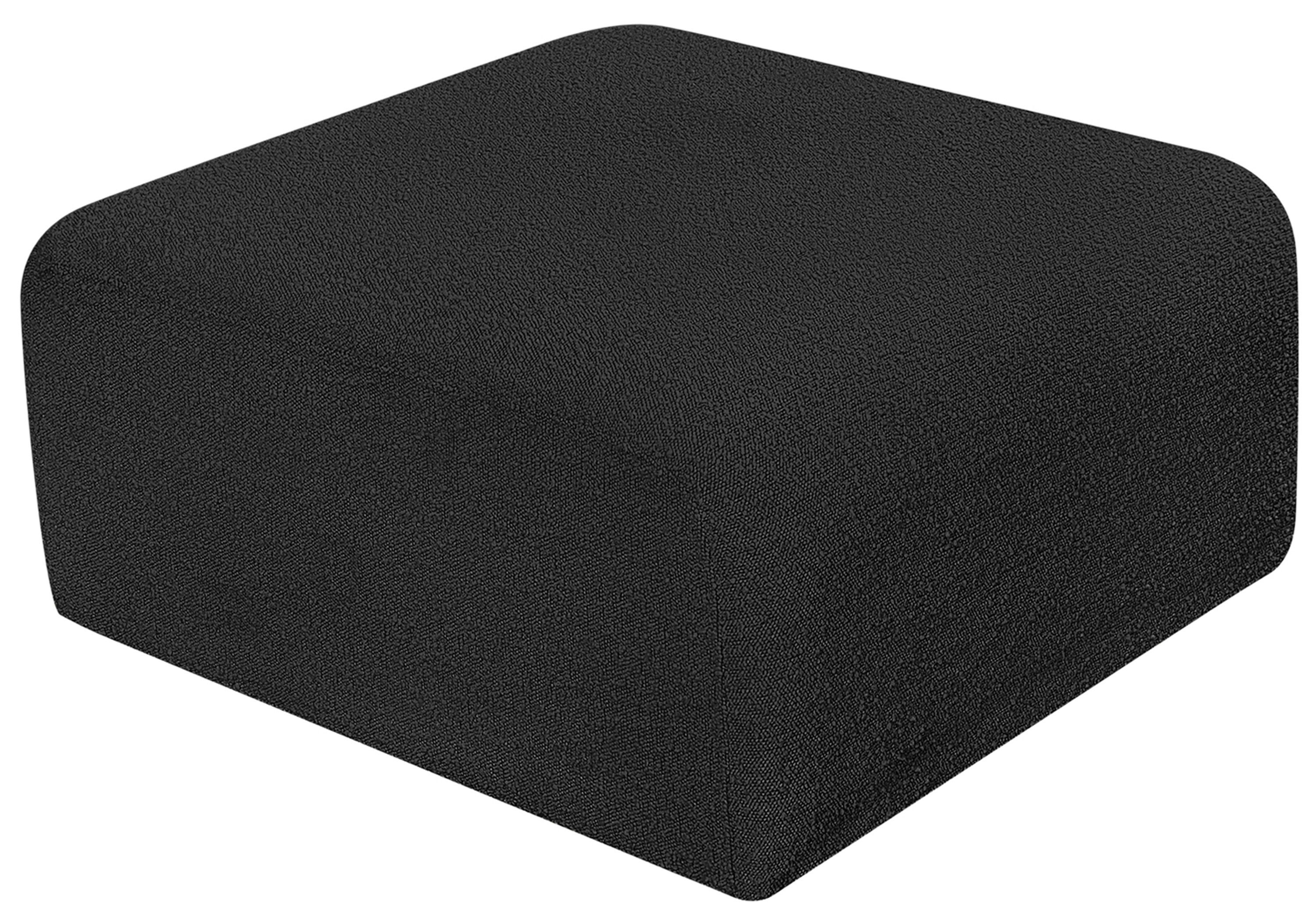 Arc - Boucle Fabric Ottoman - Black